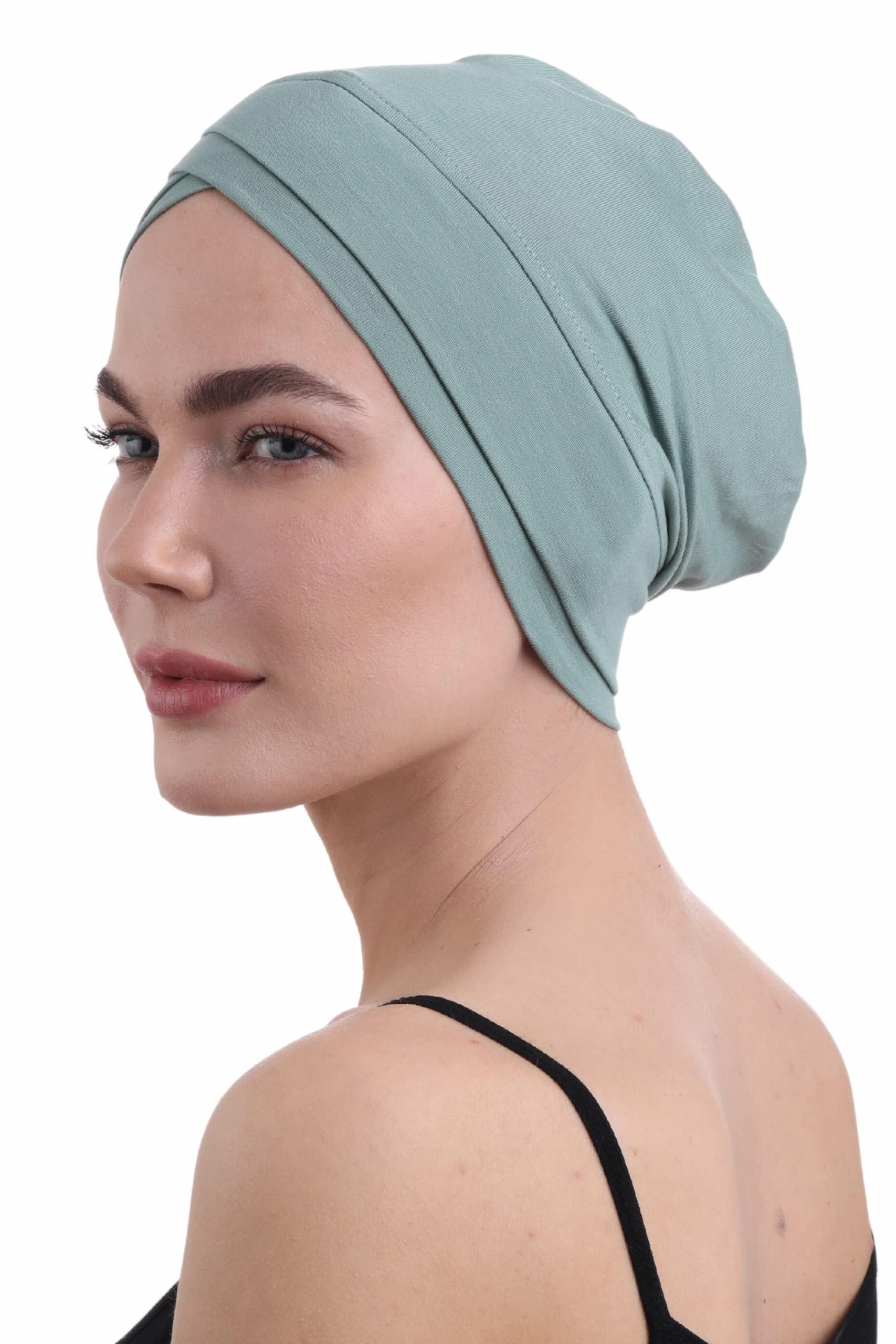 Deresina Gorro de Quimioterapia W-Front de Bambú para Mujer – Turbante Suave y Transpirable para Alopecia y Caída del Cabello