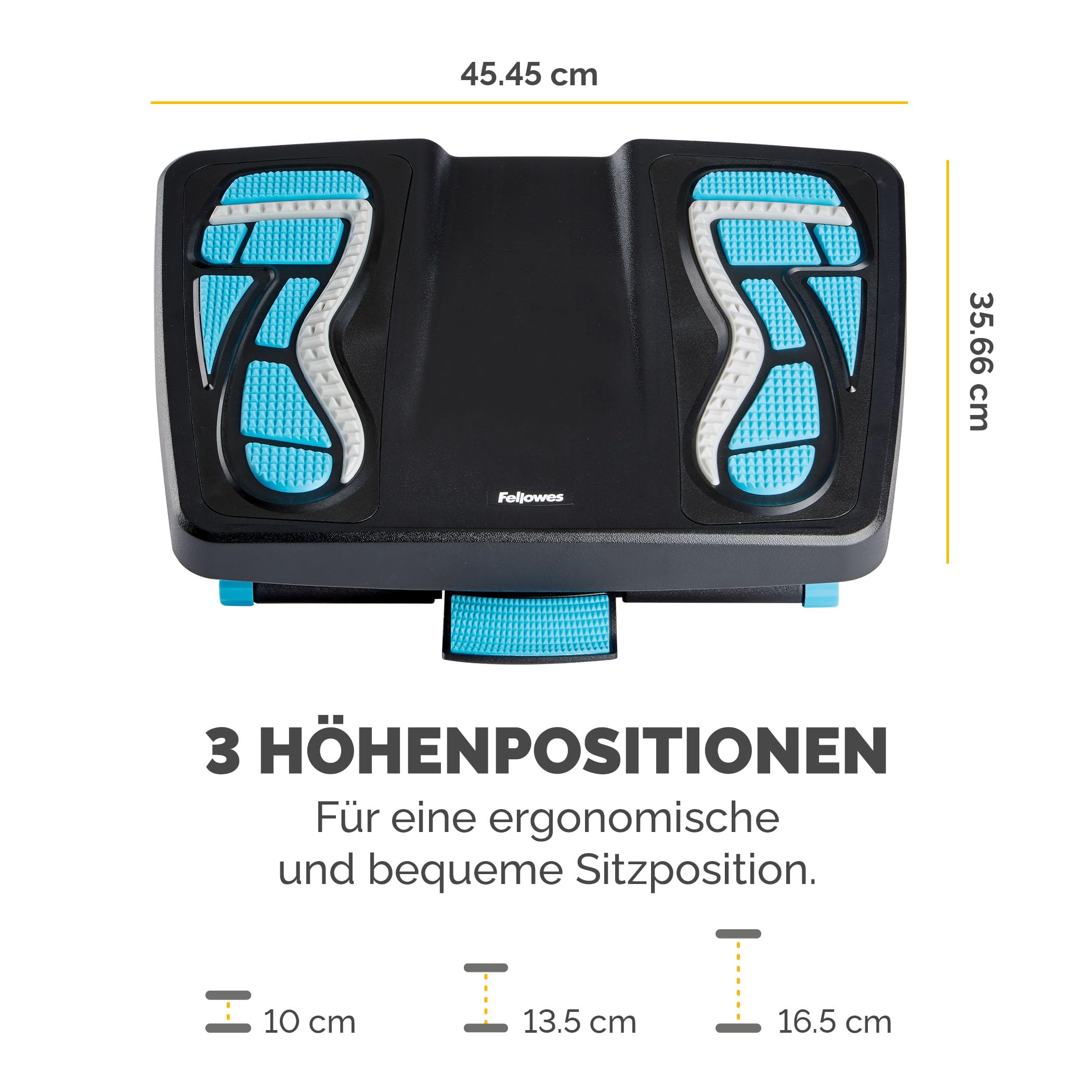 Fellowes 8068001 Fußstütze Energizer verstellbar mit Reflexzonen-Massageoberfläche, schwarz