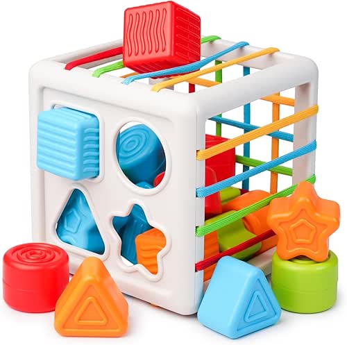 LiKee Shape Sorter Toys for 1+ Years Old, 8pcs Montessori