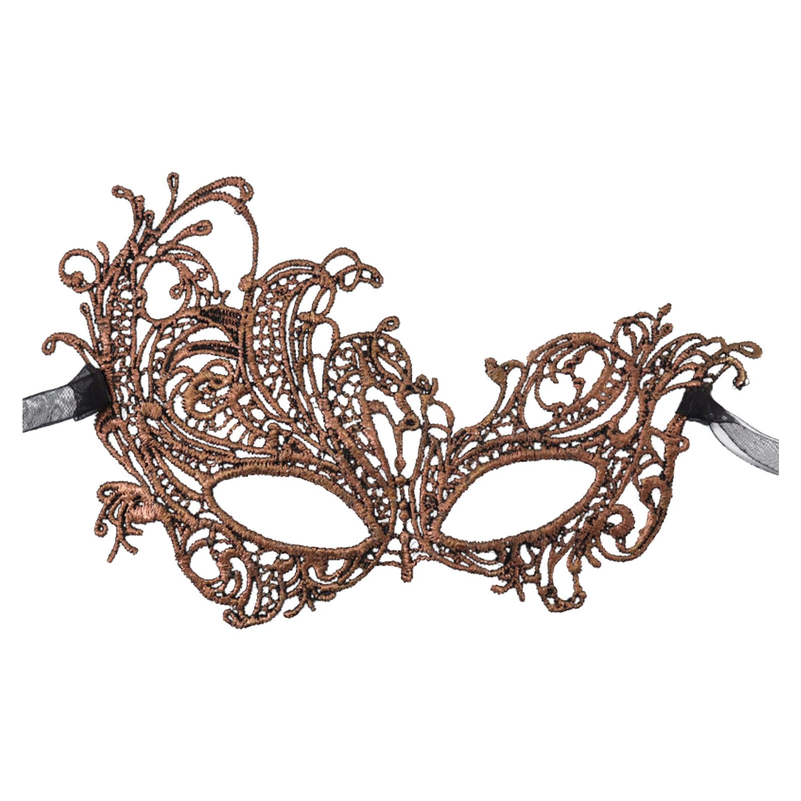 Lace Masquerade Mask For Women Venetian Party Mask Carnival Mask Rave Masquerade Mask Silver Masquerade Mask Carnival Party Dress Up Dress (Bronze, One Size)