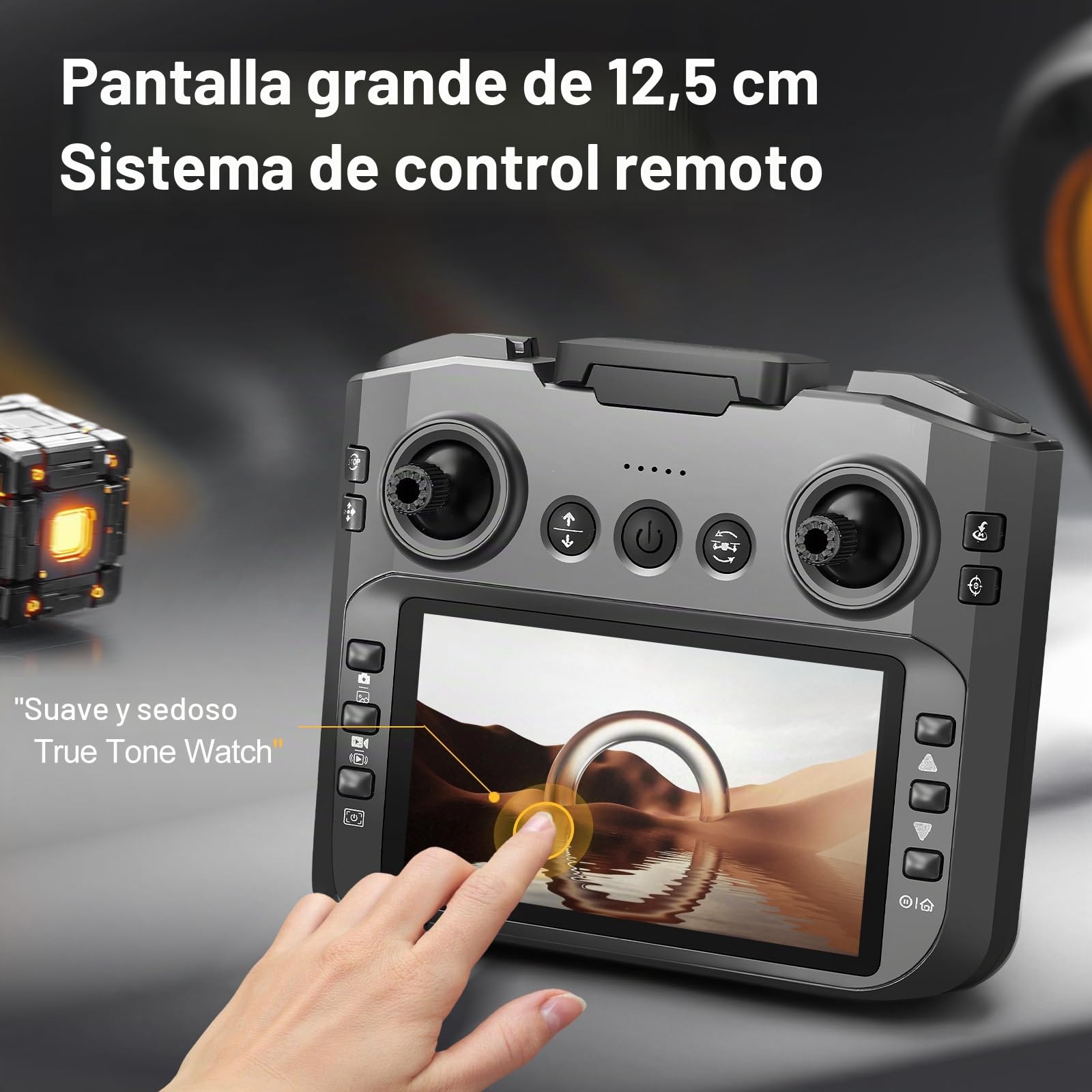 OBEST Drone con Cámaras, Control Remoto de Pantalla de 4,5 Pulgadas, Juguete Volador con luz Nocturna LED, Cámara Ajustable de 90°, con Tarjeta SD, 2 Baterías