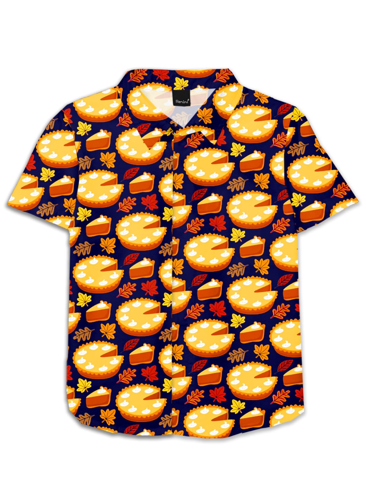 Remimi Unisex Kids Halloween Shirt Boys Pumpkin Ghost Shirts Hawaii Button Up Tops 5-14 Years