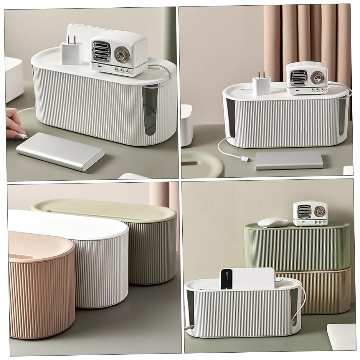 Uonlytech Caja de Almacenamiento de Cables PP Ventilación para Escritorio y Salón 130