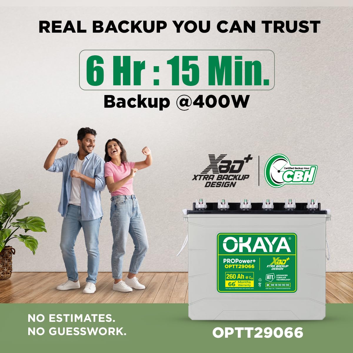 OKAYA OPTT29066 260 AHAh Inverter Battery thumbnail 3