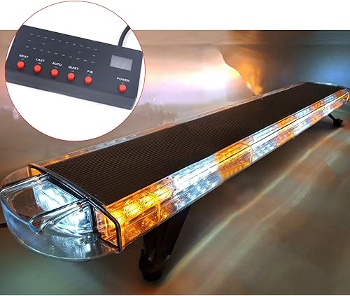 Miniatura 2 de CHUNILLE Luz estroboscópica de emergencia de 51 pulgadas barra 96 LED respuesta de asesor de tráfico color ámbar blanco 12 V estilo 1