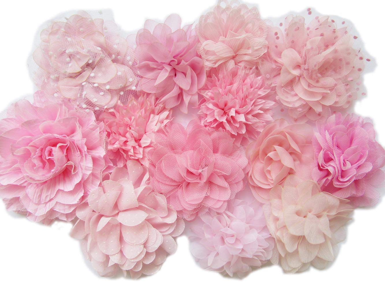 Fleurs En Mousseline De Soie | 15 Pièces Ivoire | DIY Accessoires Cheveux