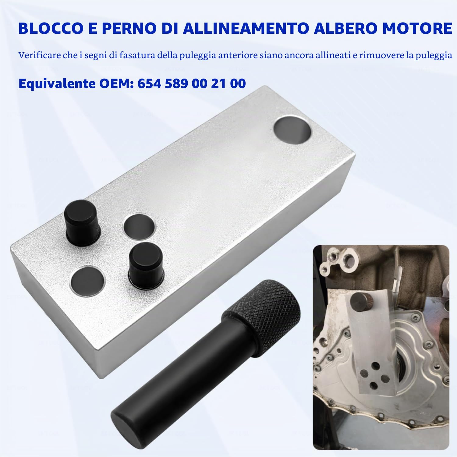 ZKTOOL Kit di strumenti per la messa in fase e il bloccaggio dell'albero a camme del motore, compatibile con Mercedes Benz M654 M656 OM654 W213 1.6L 2.0L motore diesel, regolazione dell'albero motore