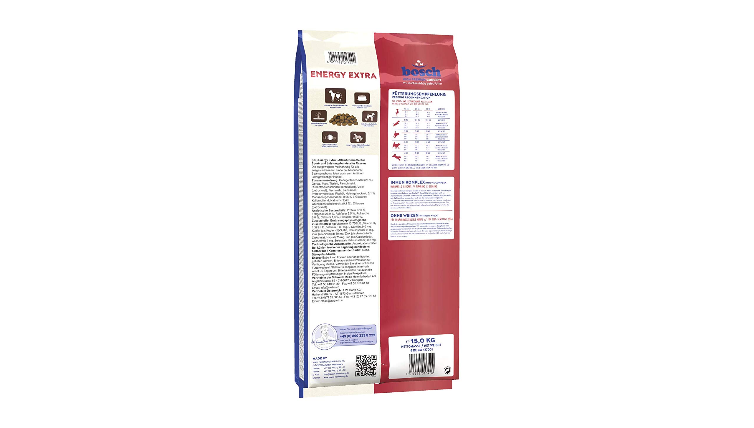 bosch HPC Energy Extra sucha karma dla psów sportowych i wyczynowych wszystkich ras, 1 x 15 kg