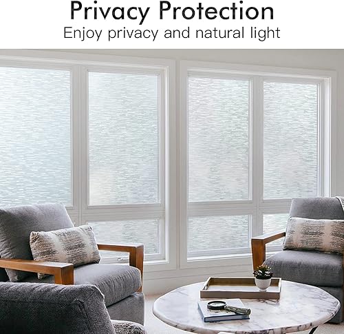Miniatura 2 de Película Haton de vidrio esmerilada para ventana de privacidad no adhesiva con bloqueo UV extraíble para ventana de cristal autoadhesiva para casa