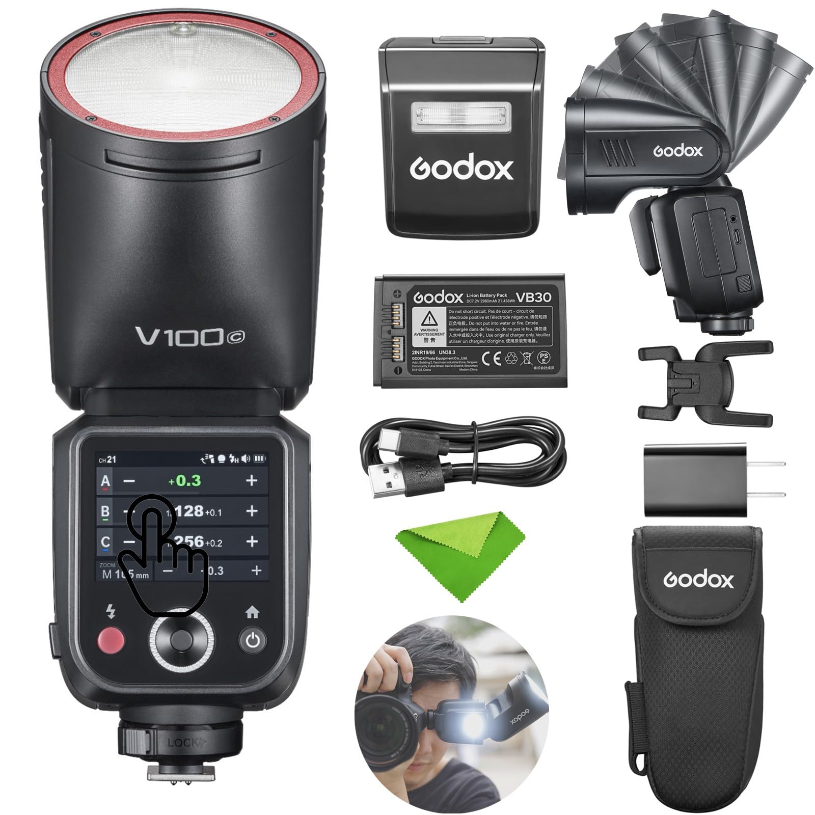 Godox V100 + x3セット　ストロボ+トリガー　sony用 Godox V100 + x3セット ストロボ+トリガー sony用 Godox V100 +