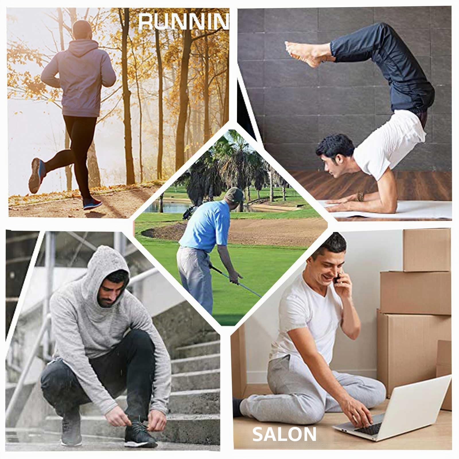 Halfword Pantalons de Sport Homme Jogging Loisirs Pantalon Survêtement Coupe Ample Poches Course à Pied