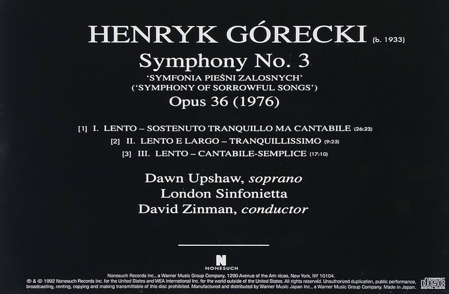 Amazon.co.jp: グレツキ:悲歌のシンフォニー (交響曲第3番 作品