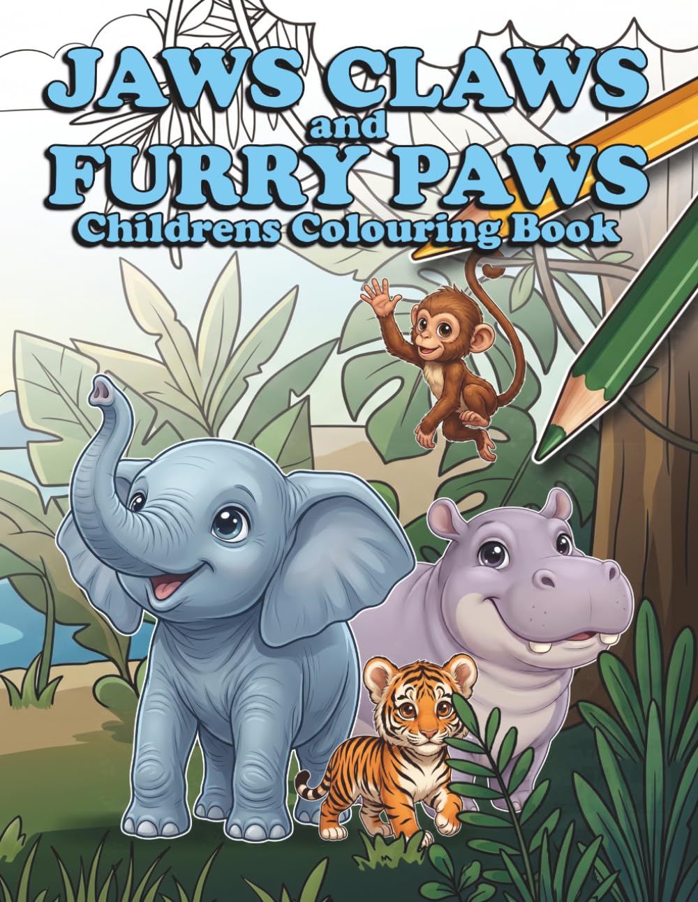 Jaws Claws and Furry Paws: Childrens colouring book