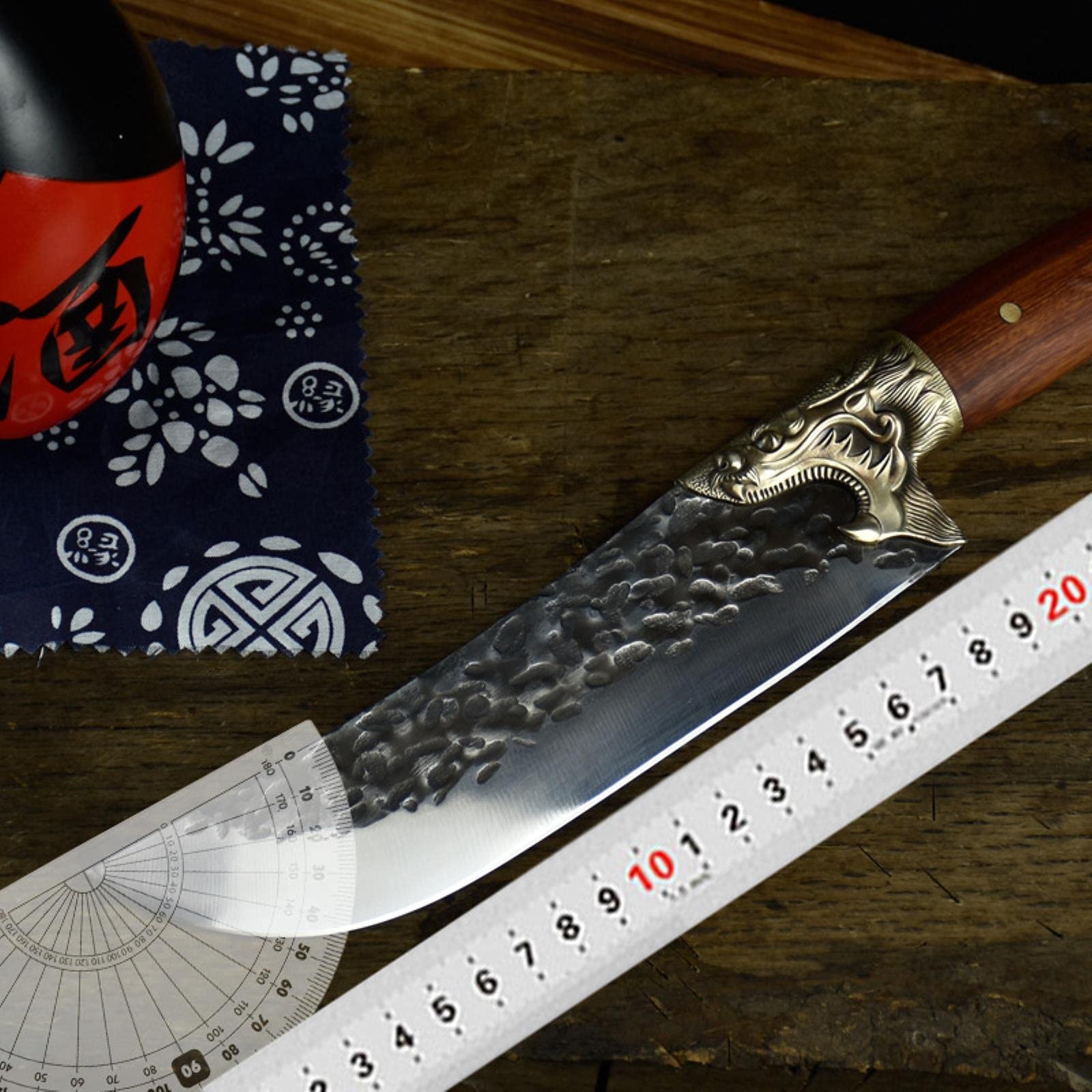 Guang Couteau de Cuisine Professionnel 7CR17MOV en Acier forgé à la Main Exquis Ultra Sharp 7.5 Pouces Couteau de Chef pour Couper la Viande végétale