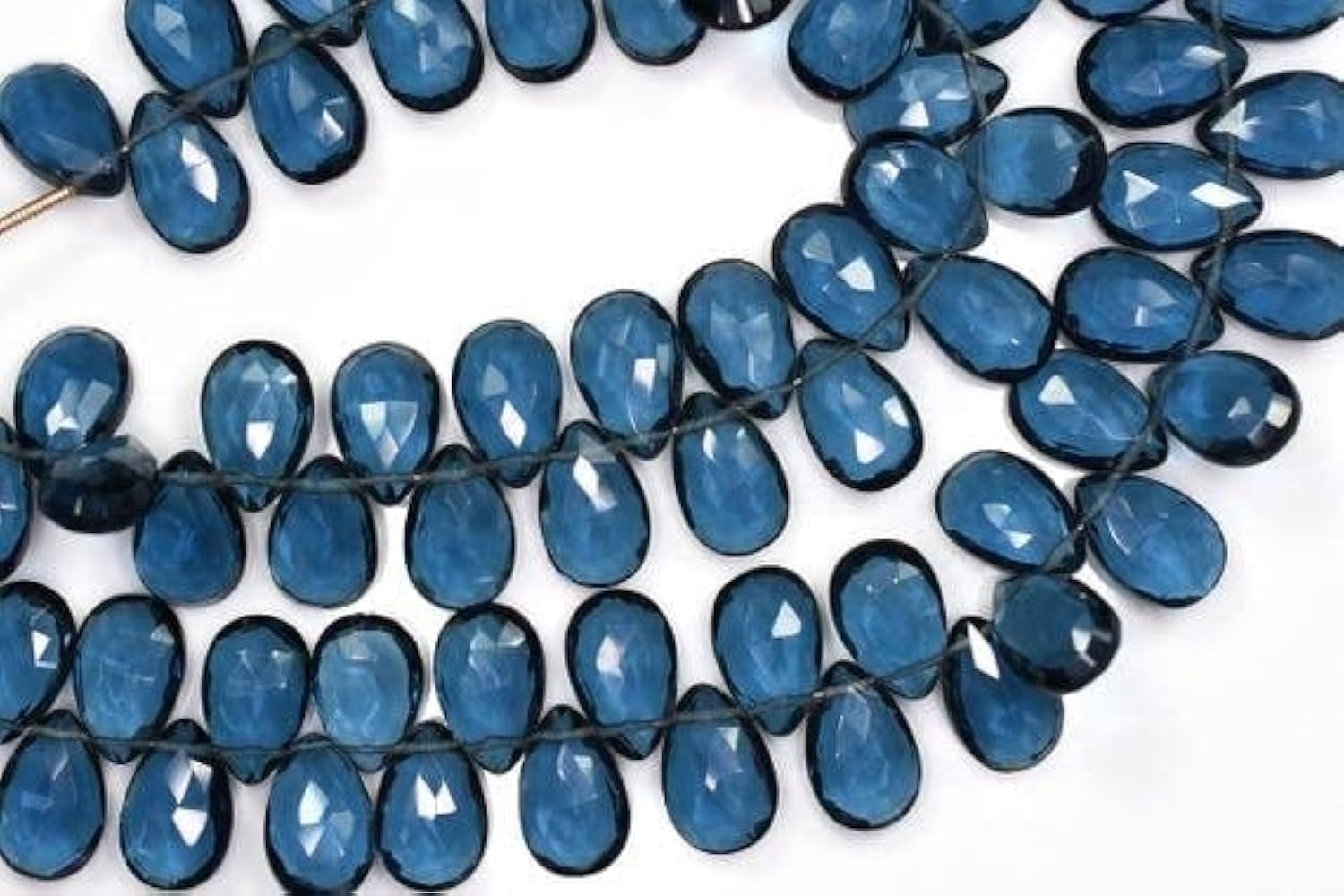 Quartz bleu briolette perles poire facettée iolite bijoux DIY 9x14mm