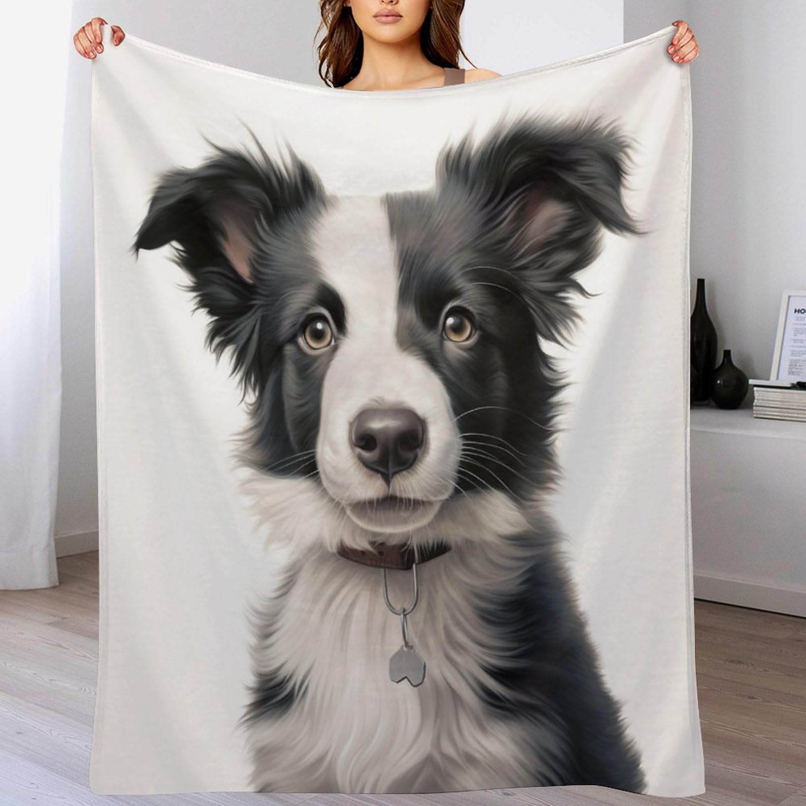 Couverture luxe Border Collie pour canapé, le plaid idéal pour vos soirées cocooning