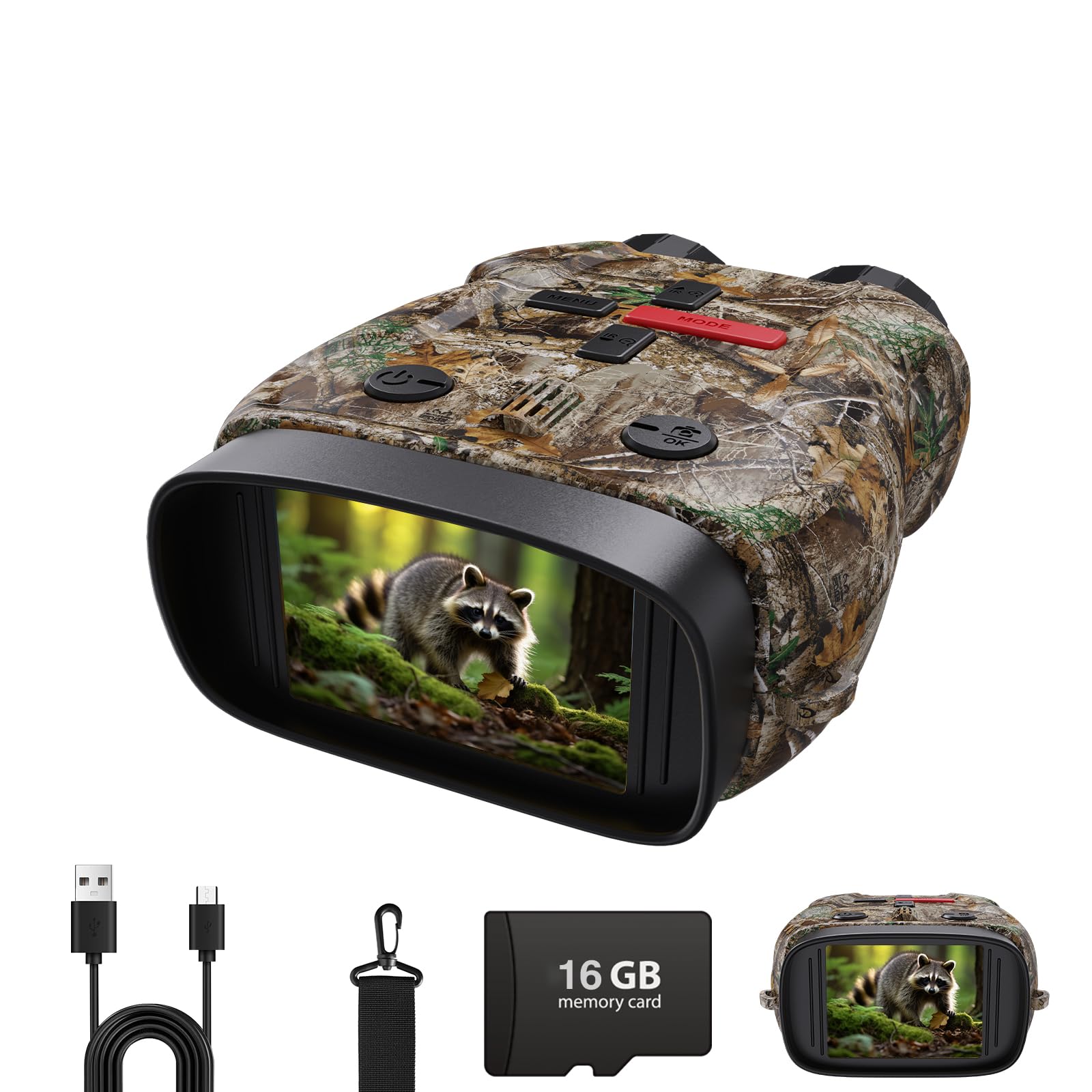 Night Vision Goggles for Kids with Memory Card, 8X Zoom Kids Night Vision Binoculars - 1080P HD Digital Camera, Great Birthday Gifts for 3-8 Year Olds.（Camouflage）