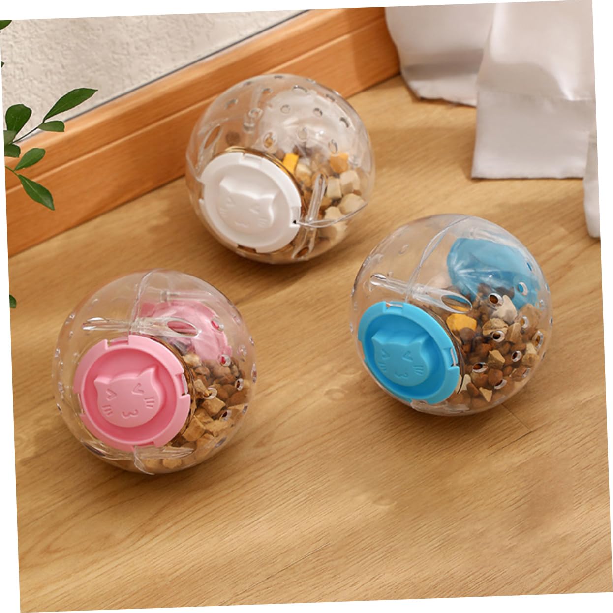 Giocattolo Dispenser di Cibo in Abs per Gatti e Cani 3 Pezzi per Giochi e Snack