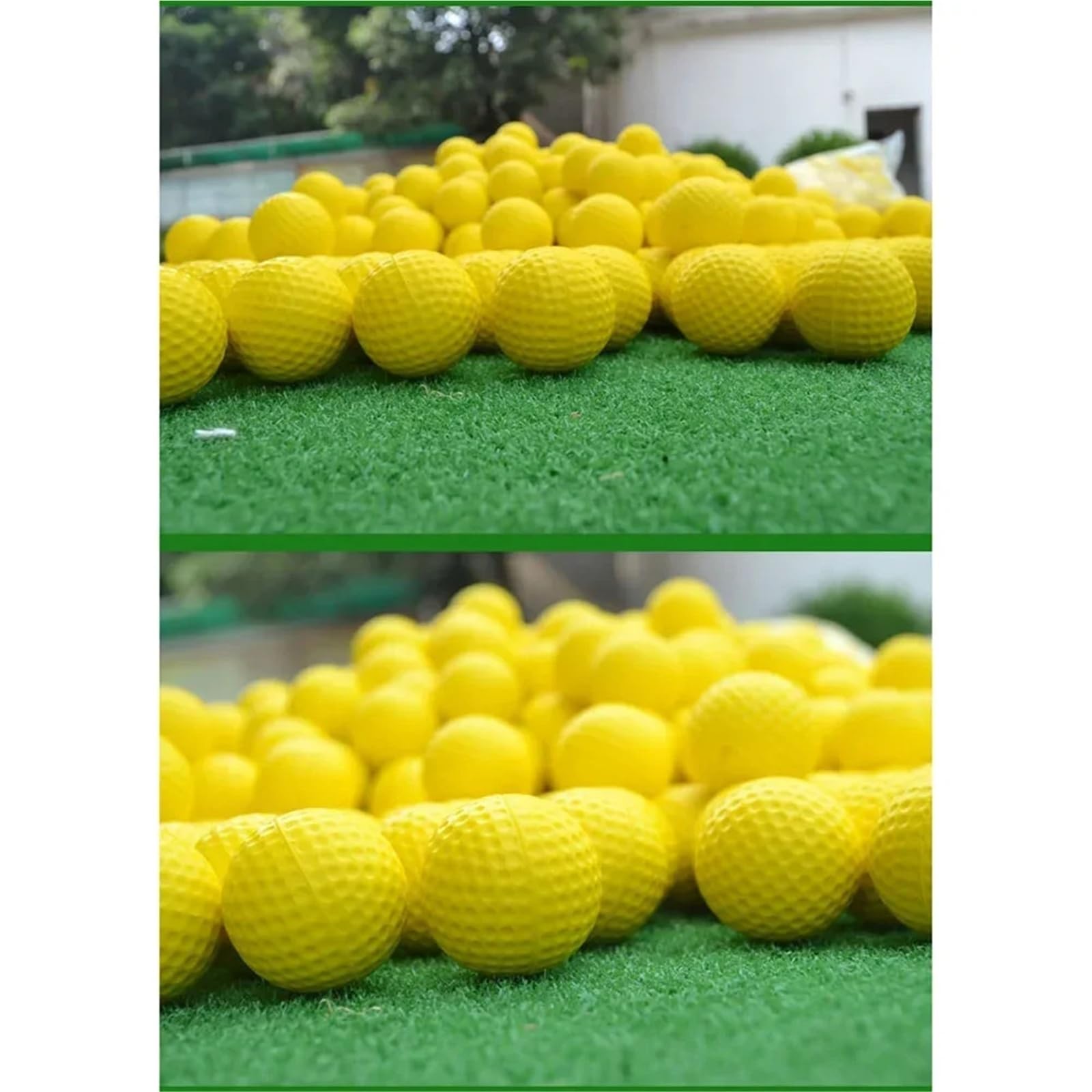 Generisch Kompatible universelle 1/10-teilige gelbe PU-Schaum-Golfbälle, weiche Schaumstoff-Übungsbälle for das Golftraining im Innen- und Außenbereich