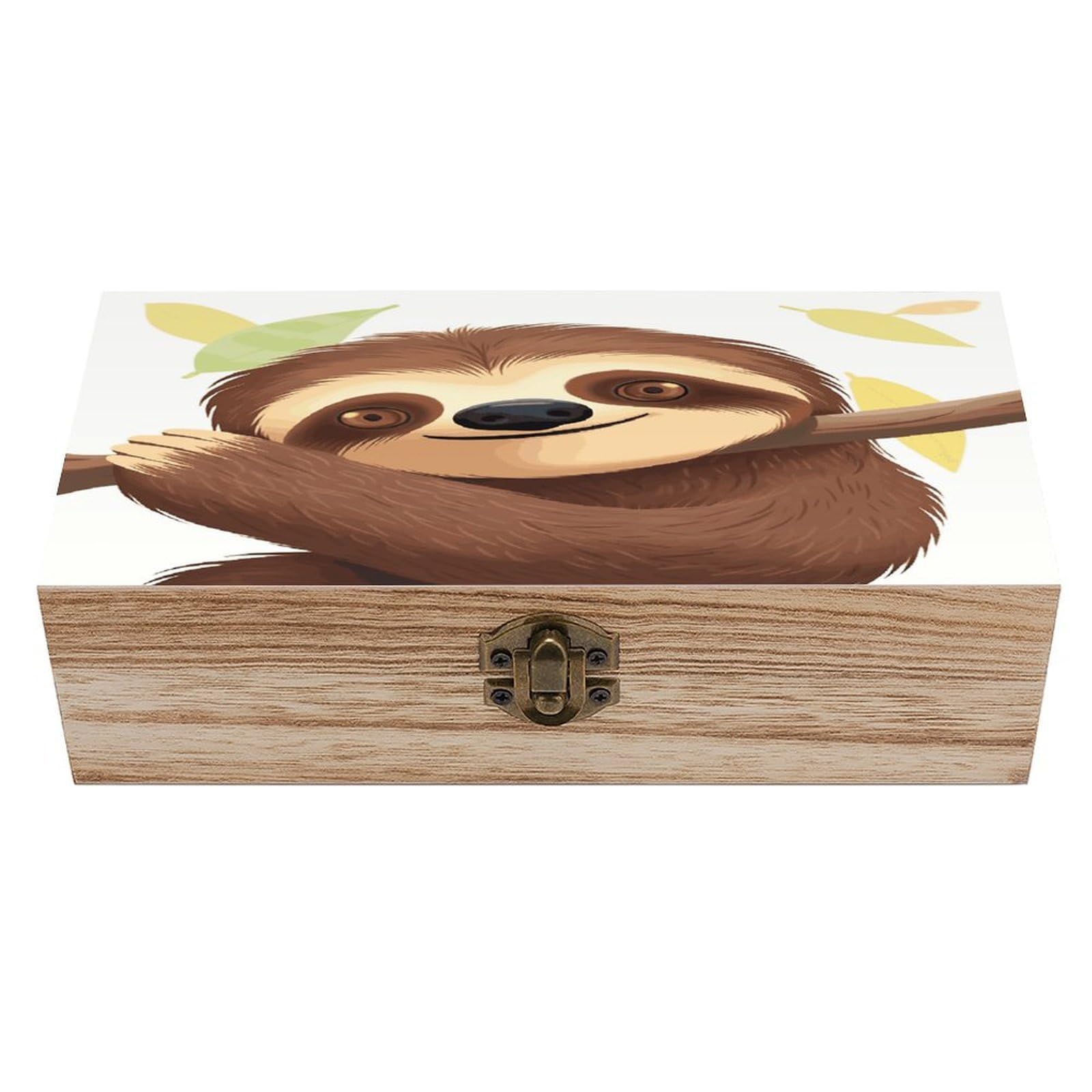 Adfgyerh Style Sloth Bins Solid Wood，Jewelry Box Retro And Exquisite，Storage Box Used For Storing Photos, Souvenirs, Letters, Gifts, And Jewelry.