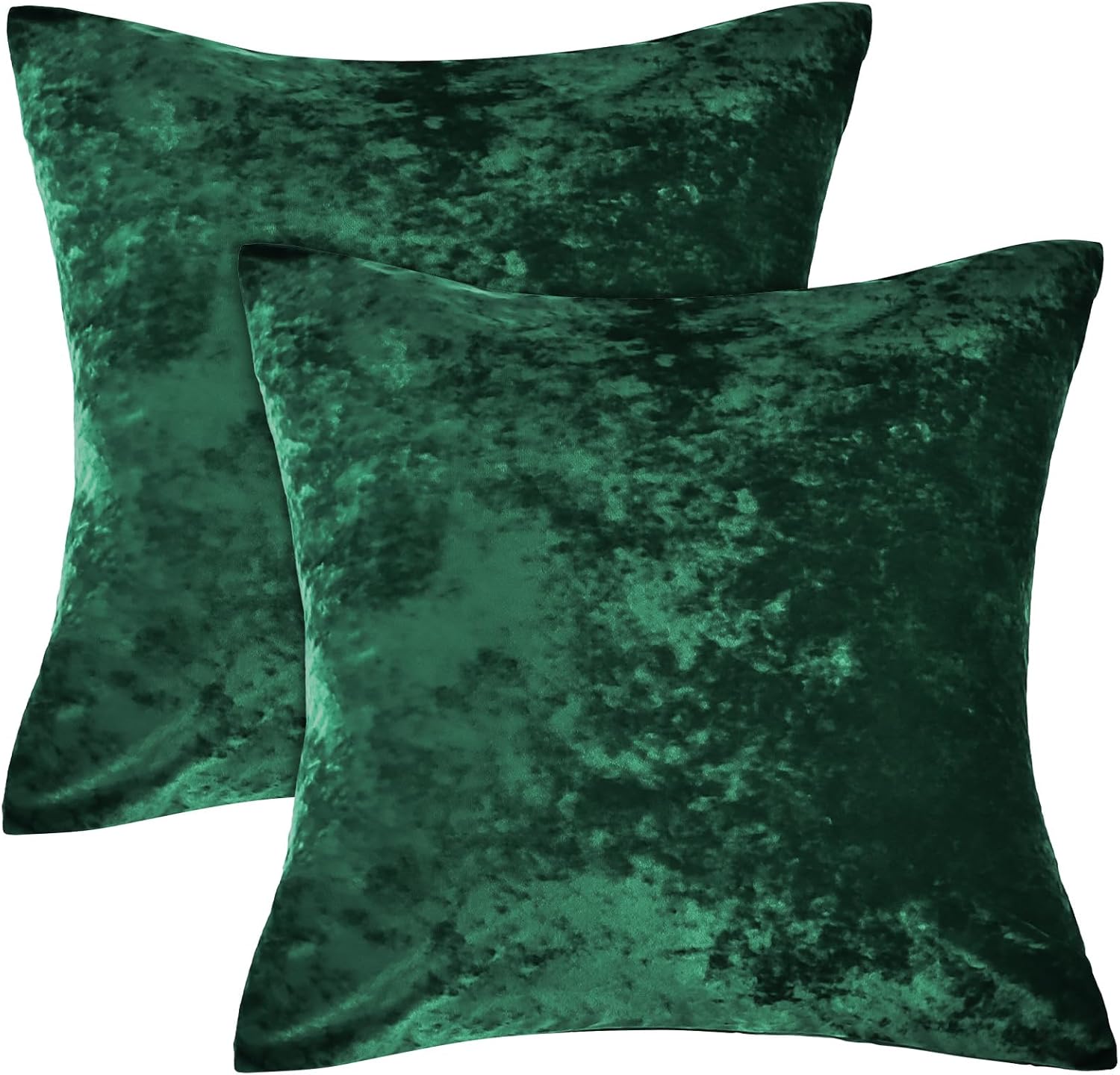 PHF Truly Velvet Euro Sham, 26"x 26",No Insert, 2 Pack Color Gradient Euro Throw Pillow Covers, Ultra Soft Cozy Pillow Covers for Home Decorative, No Shedding, No Pilling, Green