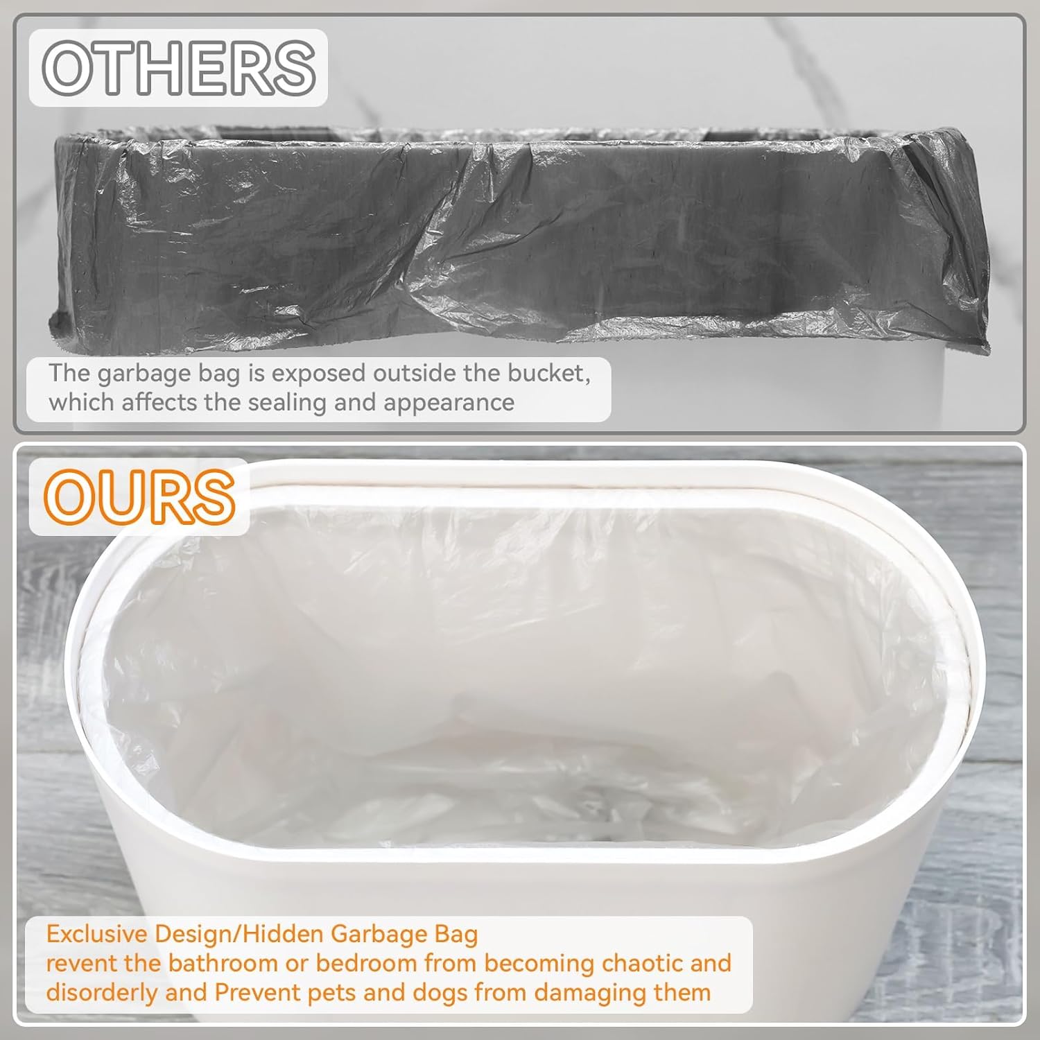 Yieach 12 L Bathroom Trash Can With Lid,2 Pack 3.17 Gallon Slim Pet/Dog Proof Trashcan and Skinny Small Covered Trash Can for Kitchen,Office,RV,Bedroom and Dorm,Plastic Covered Wastebasket,Garbage Can - Image 5