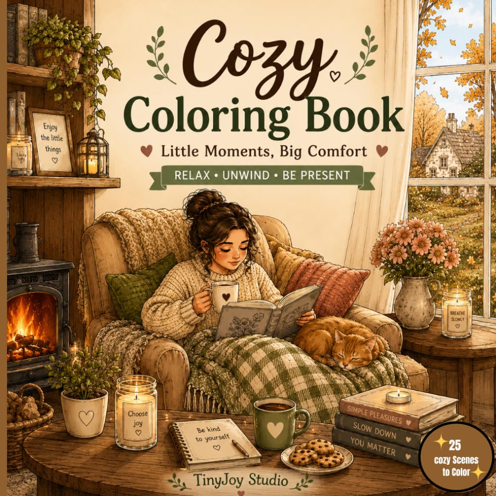 Little Moments Cozy Coloring Book: Relaxing Everyday Scenes for Calm, Creativity, and Stress Relief
