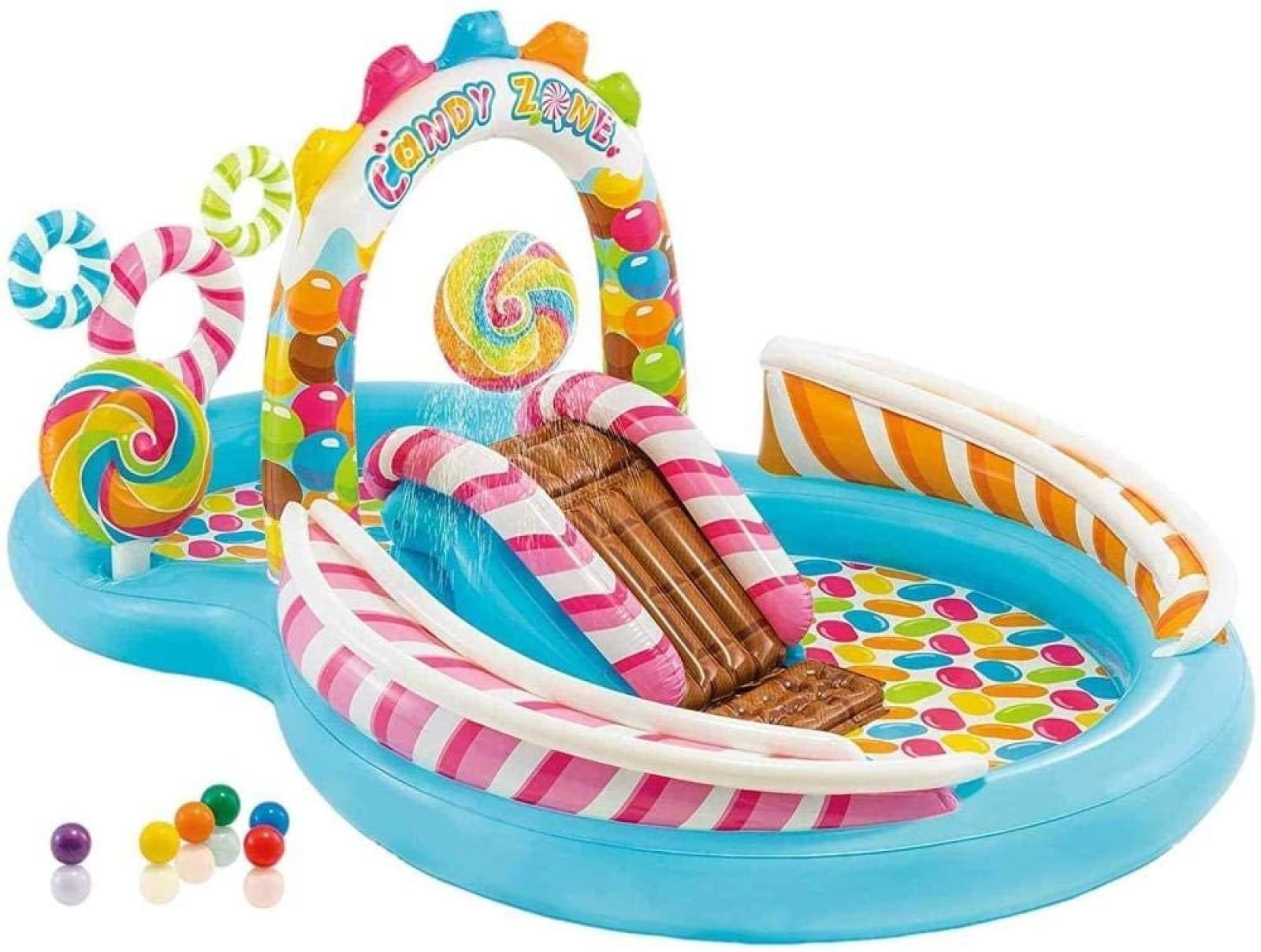 Castillos Hinchables Juguetes Fiesta Flotantes en Playa Jardín Infantil con Juguetes y Tobogán Piscina Piscina Hinchable para Niños 2 a 6 Años