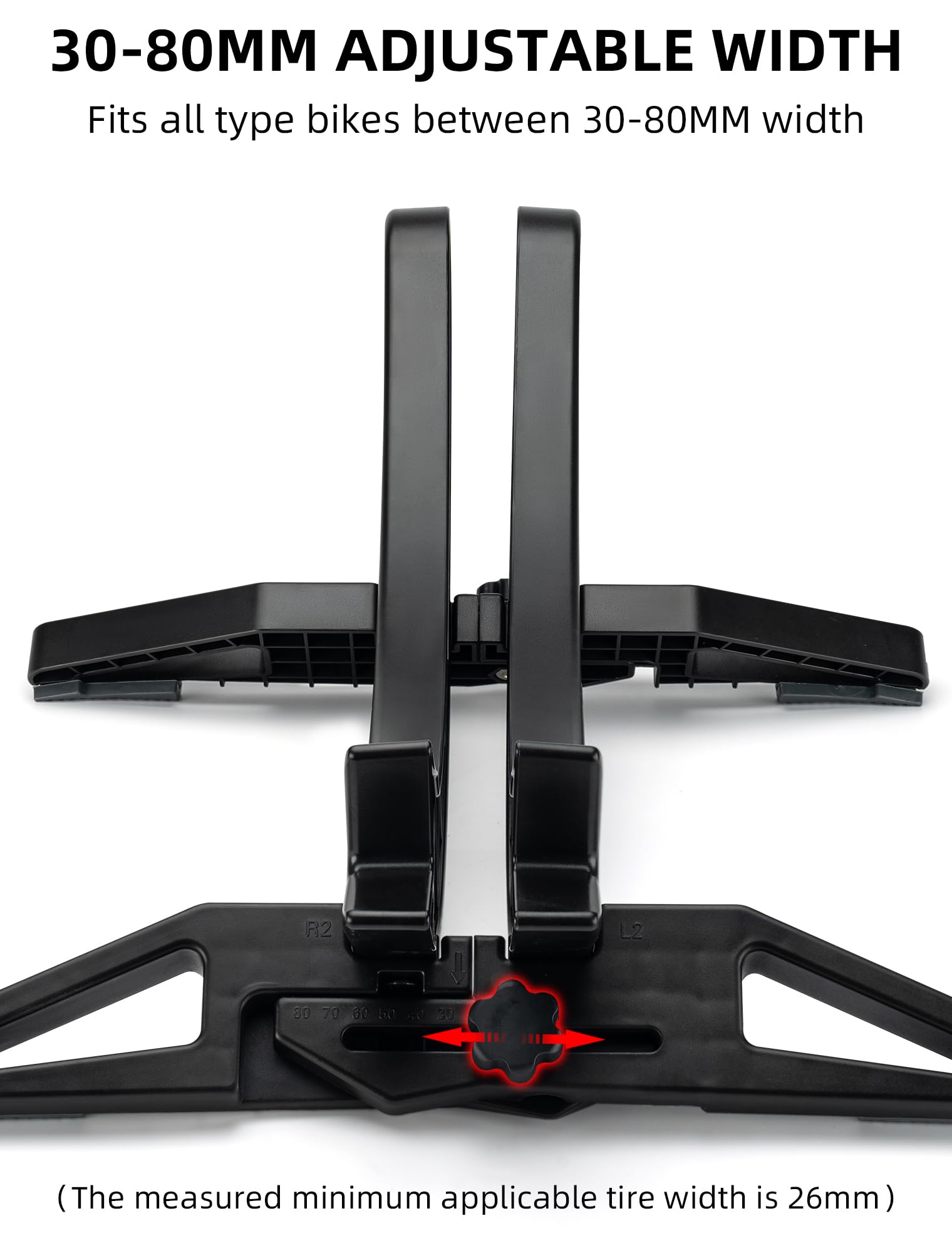 ROCKBROS Soporte de Aparcar Bicicleta para 26–80mm Neumáticos Estante para Bicicletas Aparcamiento Ajustable para Almacenar Bicicletas Montaña y Carretera