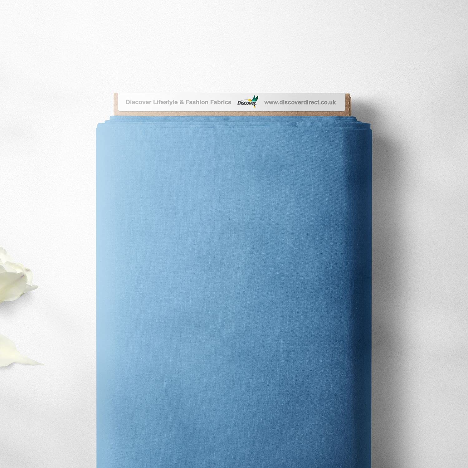 100% Cotton Organic Premium Plain Solid Colours Sewing Quilting Craft Fabric | 44" - 112 cm Wide (Per Quarter, Cyan Blue)