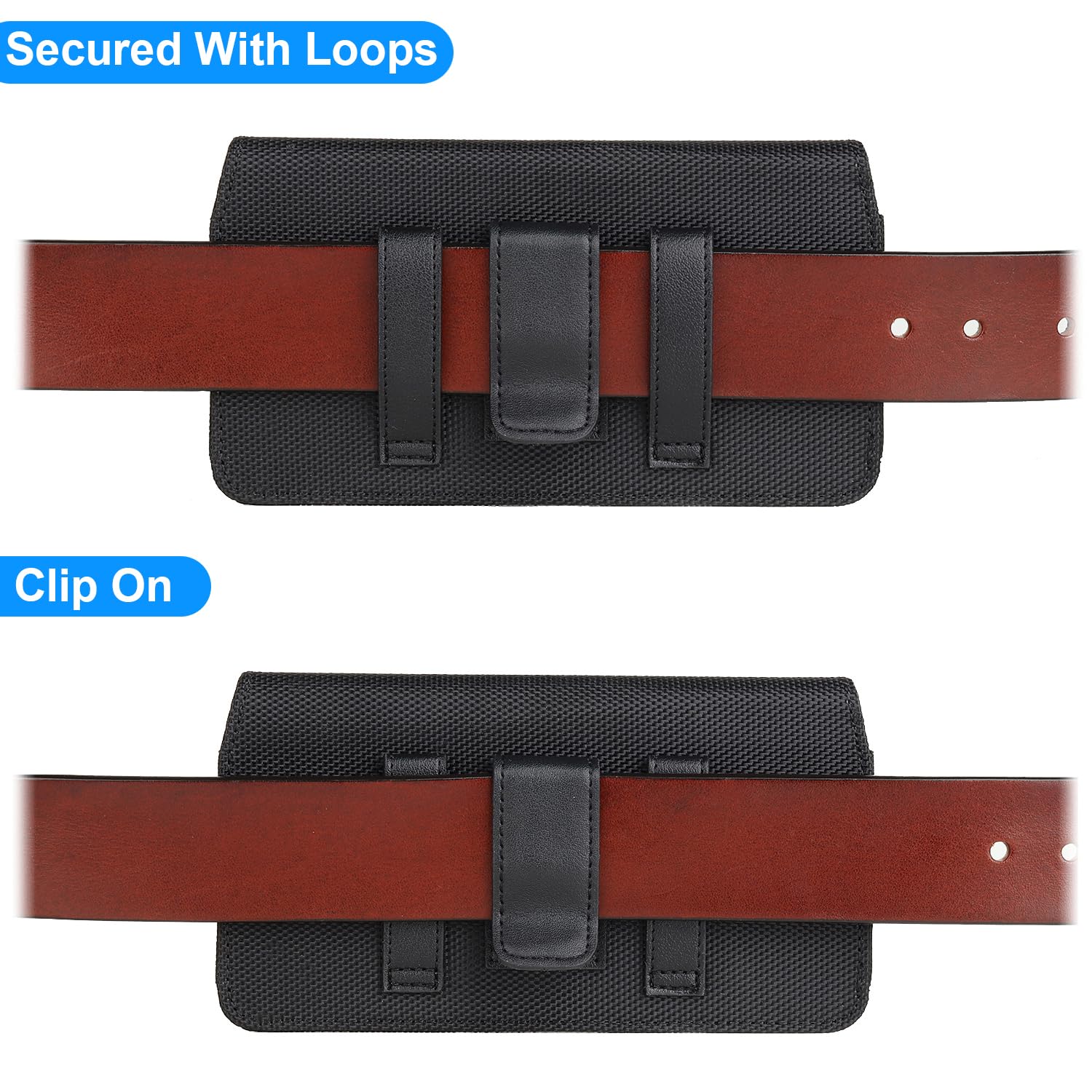 Étui de ceinture universel pour téléphone portable iPhone 17 16 15 14 13 12 11 Pro, XR, 6,1", fermeture magnétique, avec porte-cartes d'identité, portefeuille, étui de protection universel pour