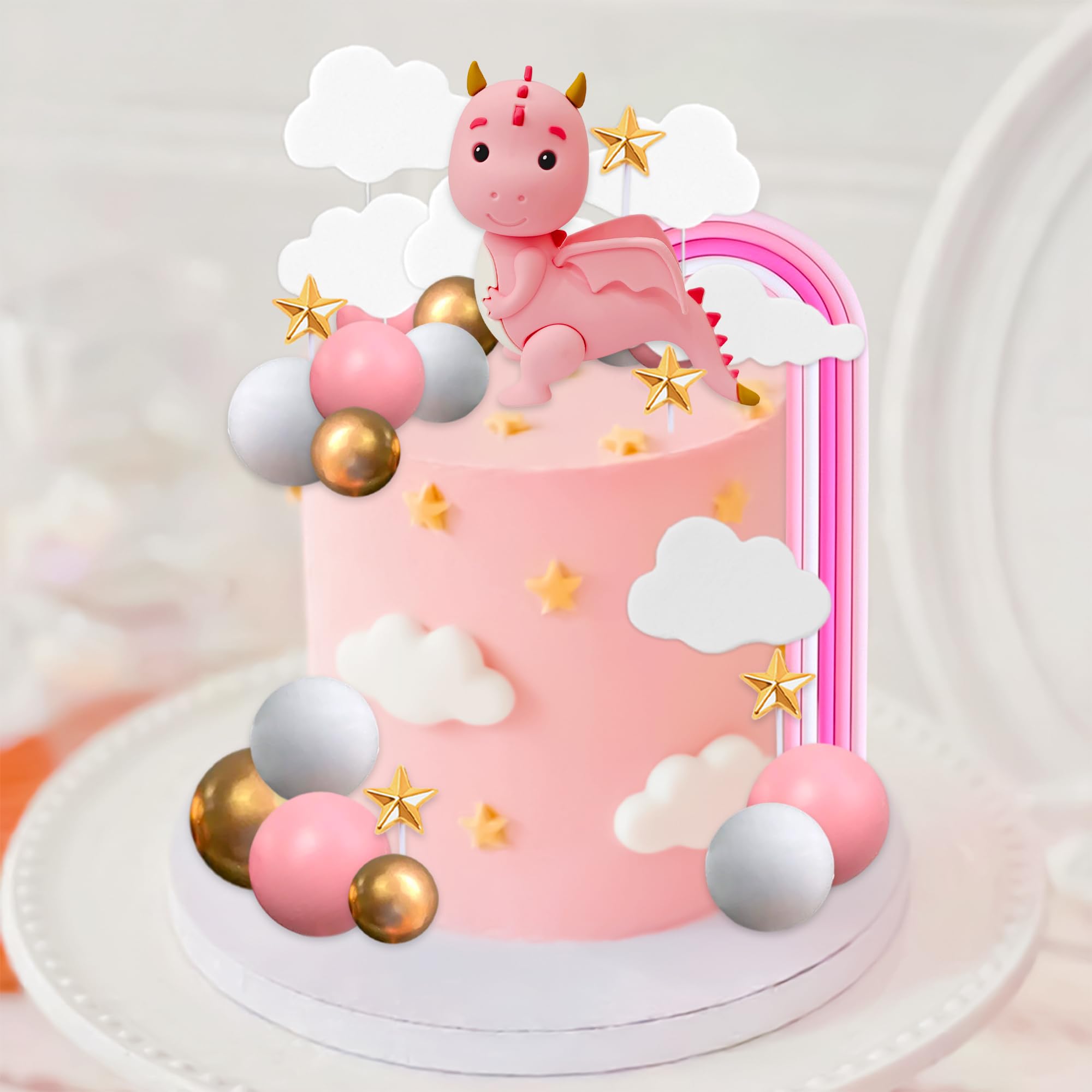 JeVenis Dragon Cupcake Toppers Magical Dragon Cake Decorations Fantasy Party Supplies for Baby Shower Birthday Party Supplies - Image 4