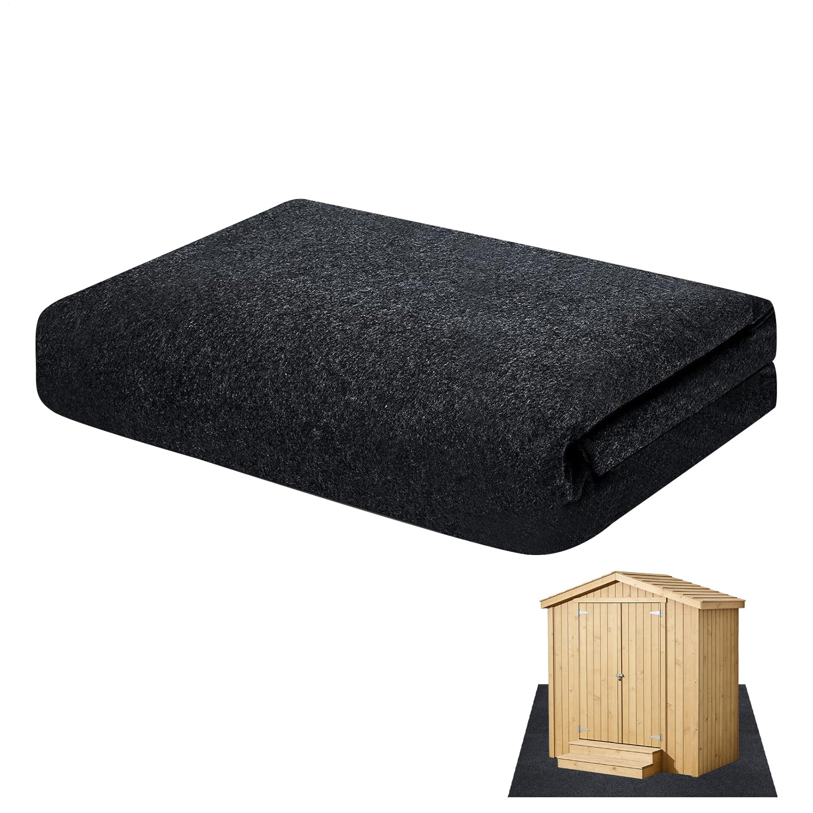 Revêtement de sol imperméable en feutre de 5 x 4 pieds, tapis épais pour garage extérieur, dos antidérapant, housse lavable à l'épreuve de la poussière | Planchers d'abri