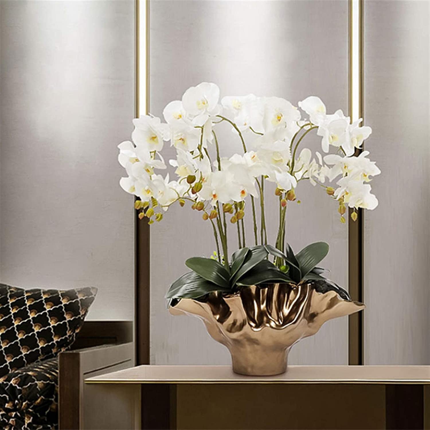 Fleurs artificielles, Fausses orchidées, orchidées décoratives, Centre de Table Artificiel, Grande orchidée Artificielle, Fausse Plante en Pot, Ensemble de Fleurs artificielles, Belle Forme