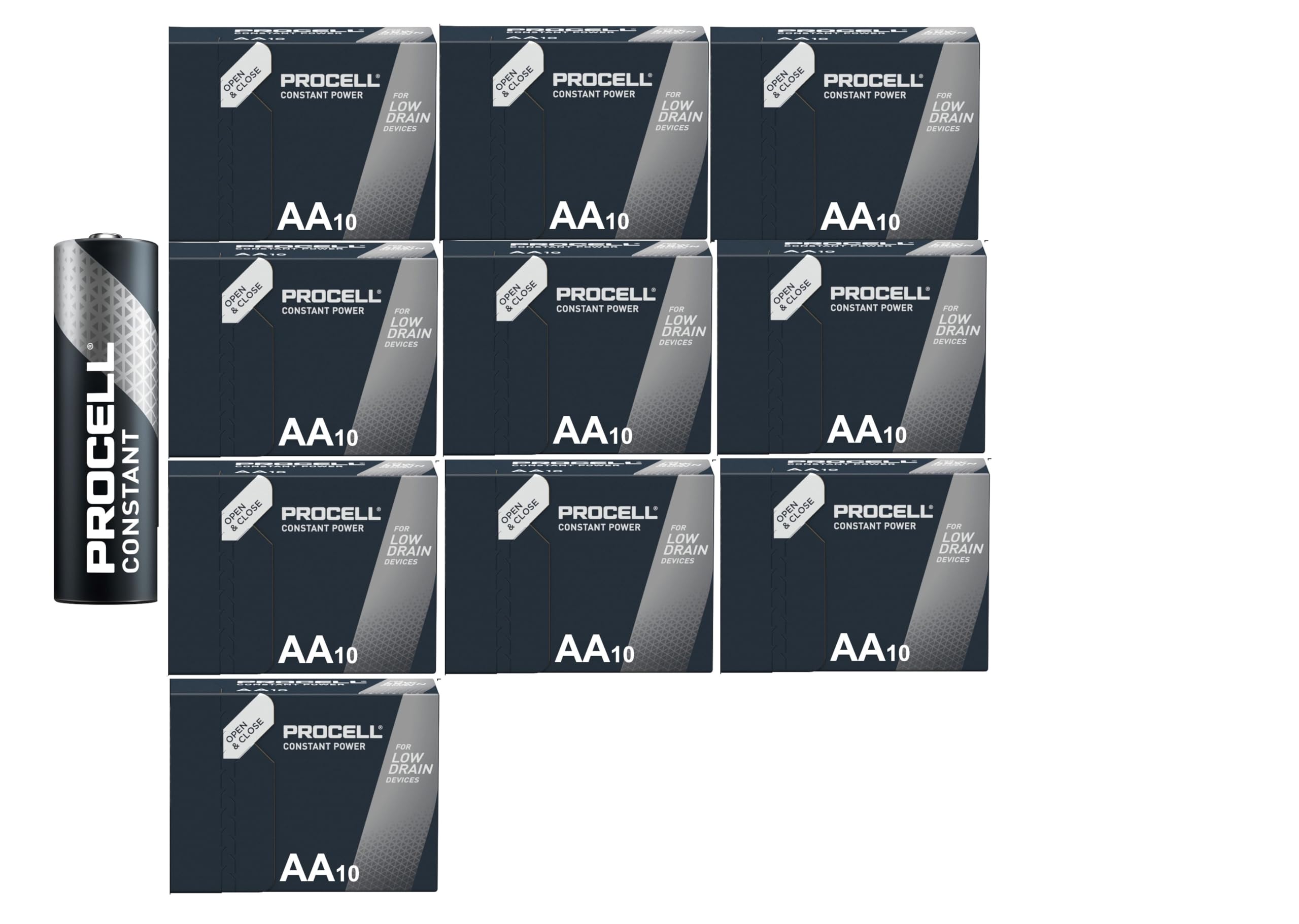100X Stilo Duracell Procell AA (10 Blister Da 10 Batterie) 100 Pile