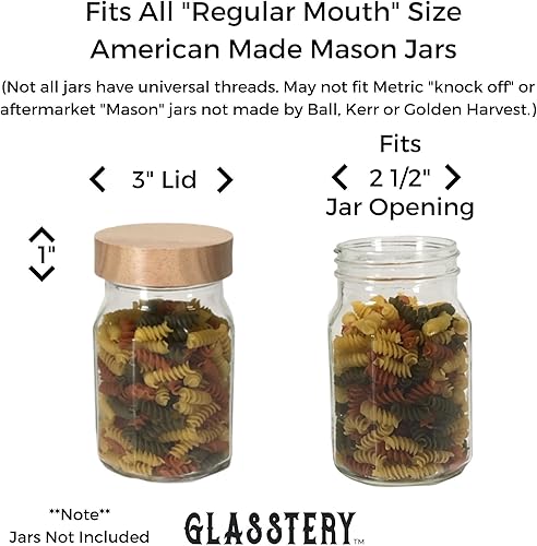 Miniatura 2 de Tapas para tarros de madera  Juego de tapas de tarro de masón moldeadas a medida compatibles con tapas de tarro Ball Kerr Golden Harvest (boca