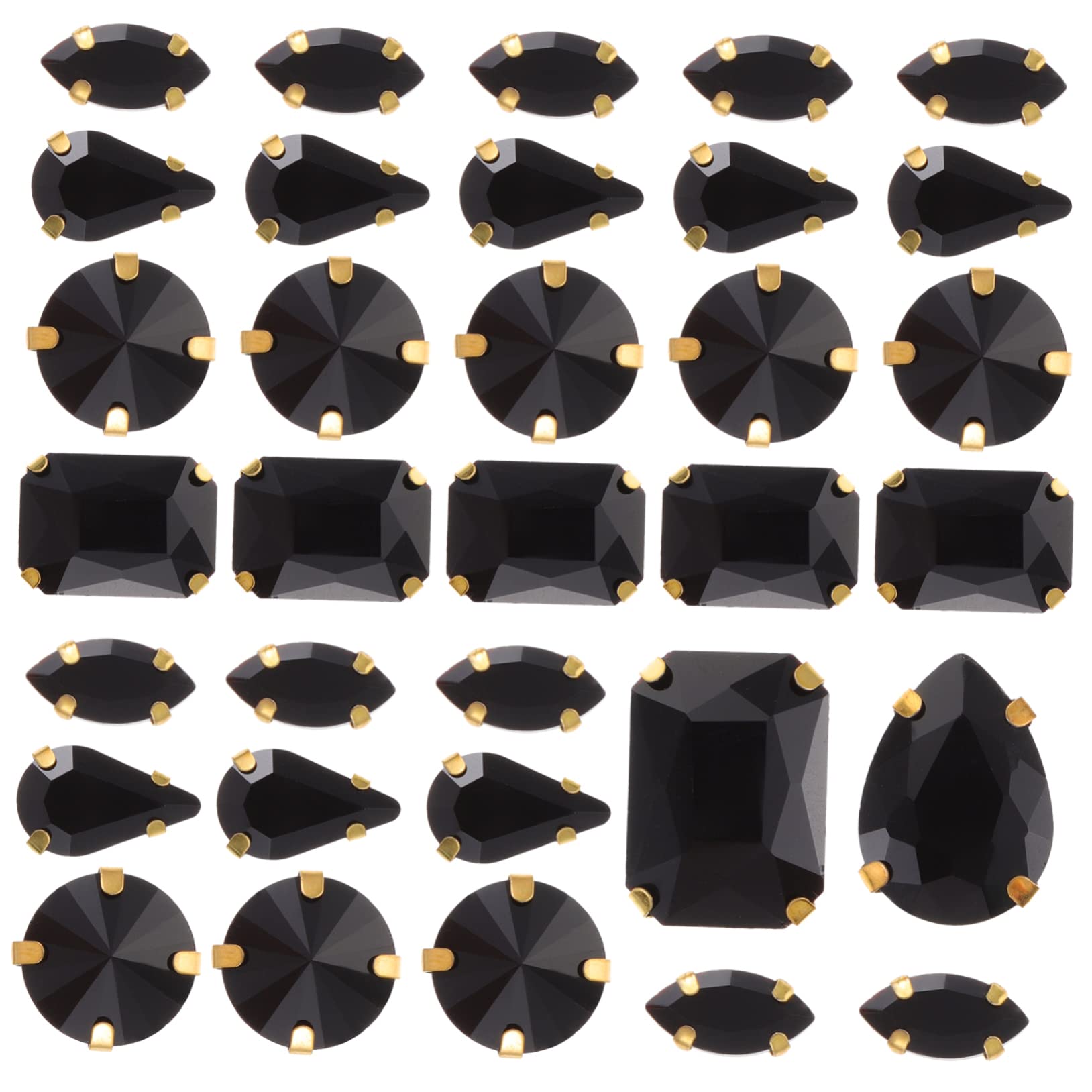 jojofuny 4 Set Strass Da Cucire Decorativi Cristallo Per Progetti Diy Materiale Per Decorazioni Fai Da Te Per Abbigliamento E Accessori Random Design Semplice E Brillante 50 Pezzi * 4