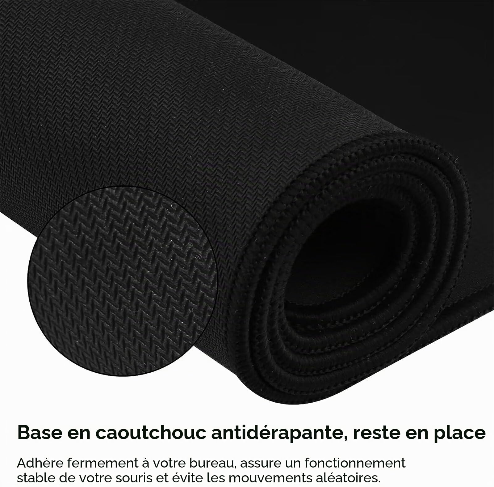 Tapis de Souris Gaming XXL 1200x600x3mm,Tapis de Souris à Bords Cousus Grand,Base en Caoutchouc Antidérapante pour Joueur/Bureau/Bureau/Maison(Astronaute Noir Anime)