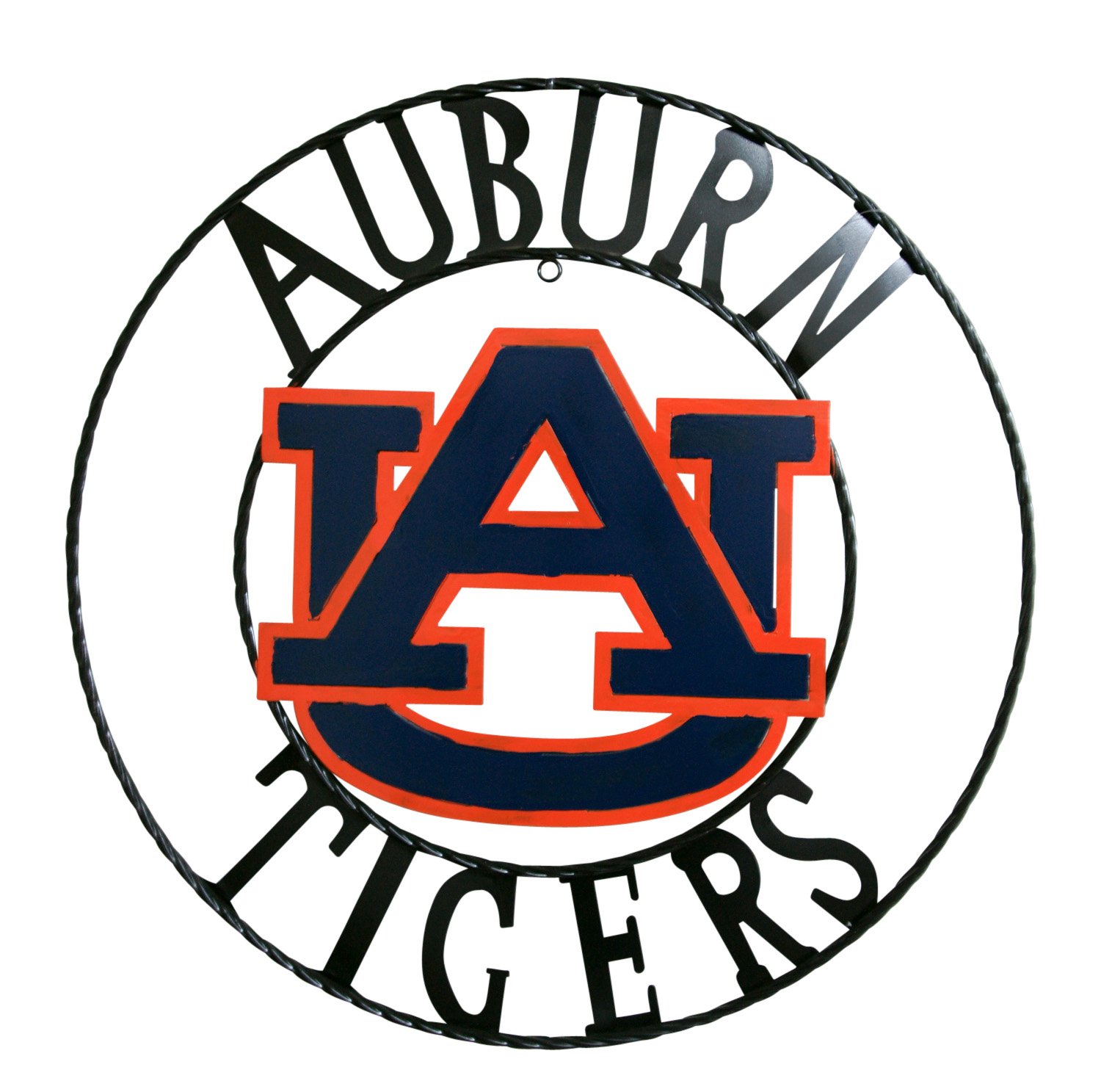 LRT SALES LLC NCAA Auburn Tigers Licensed Collegiate Wrought Iron Wall Decor, Orange/Blue, 24"