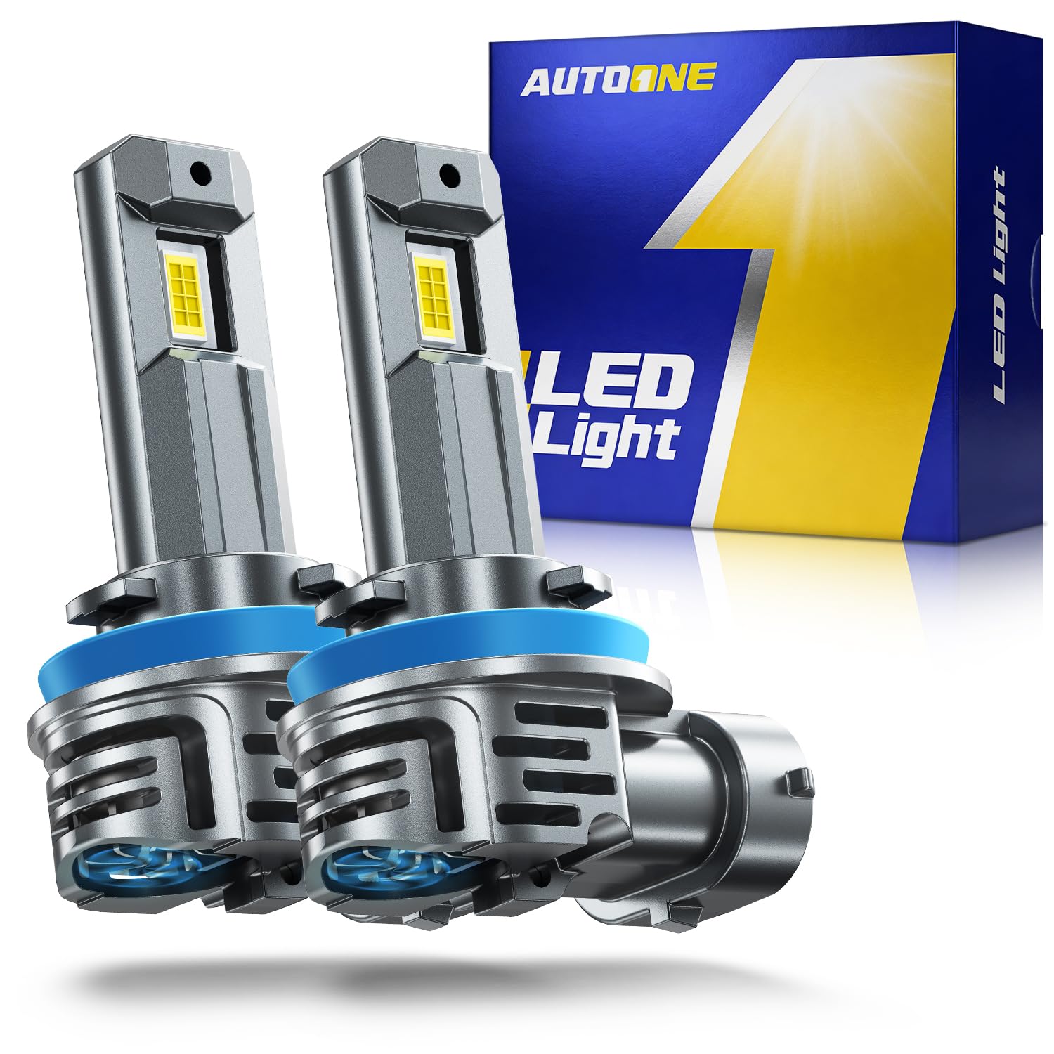 AUTOONE H11/H9/H8 LED Bulb, 70000LM 1:1 Size No Flickering, Quick Install, Longer Lifespan, 2PCS