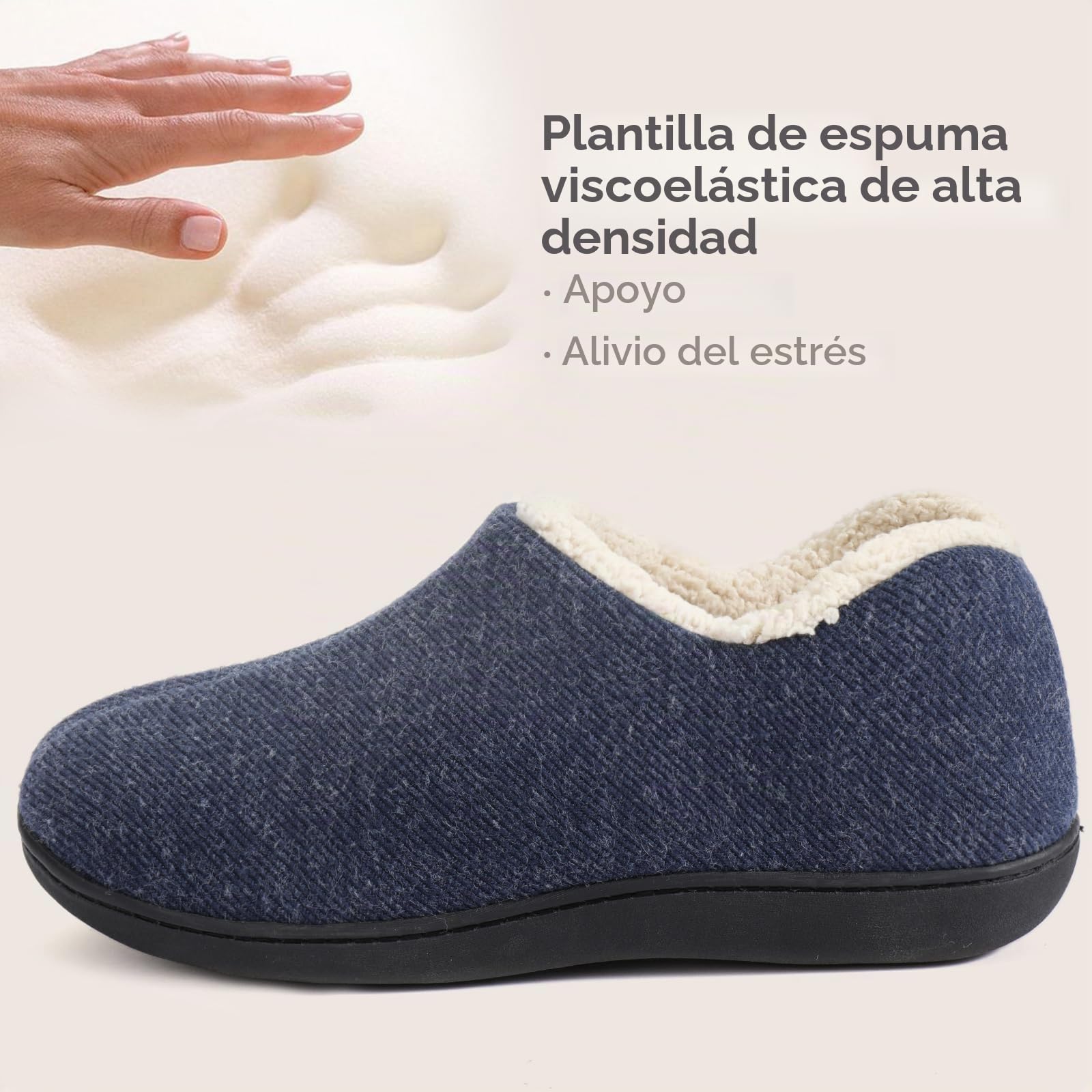 ULTRAIDEAS Zapatillas de casa de mujer con espuma de memoria y forro polar, con suela de goma antideslizante para interiores y exteriores