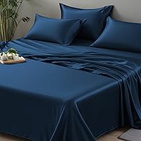 Vista 12 de Linenwalas - Sábana bajera de bambú, con bolsillo profundo, elástico y seguro, ropa de cama suave y refrescante perfecta para el cuidado de la piel