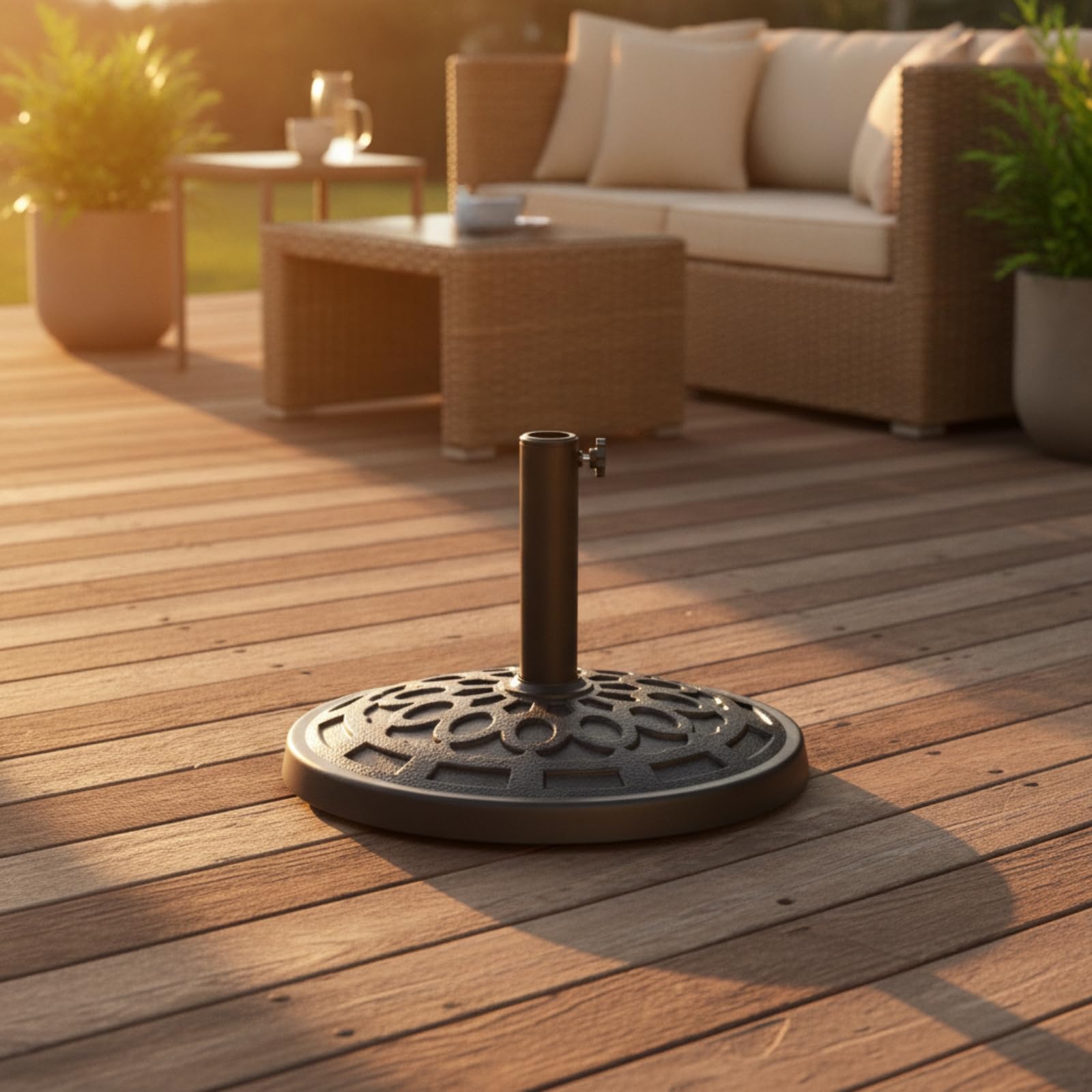 Portaombrellone da Giardino Zavorrato Supporto Compatto Base per Balcone