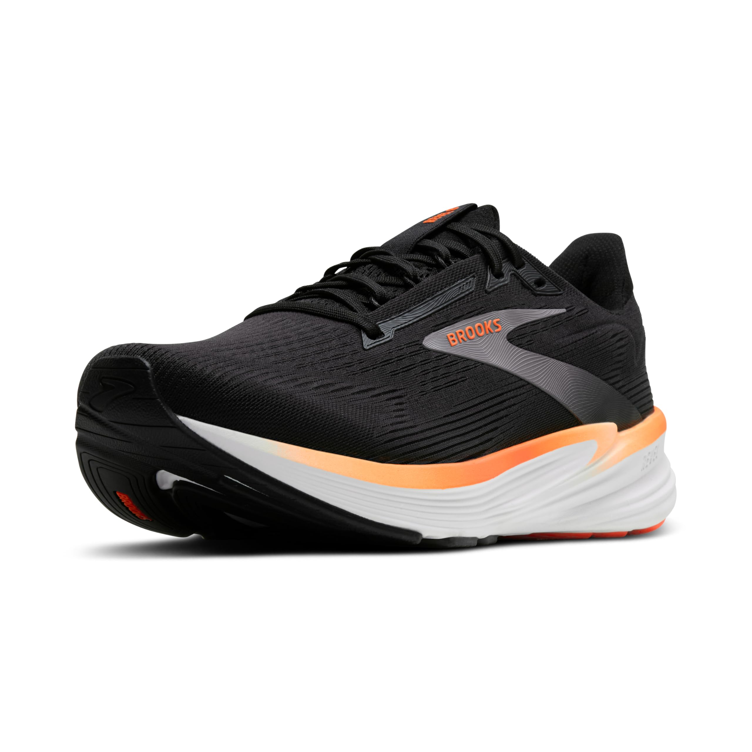 BROOKS Mens Revel 8 Sneaker, Black Excalibur Orange, 6.5 UK