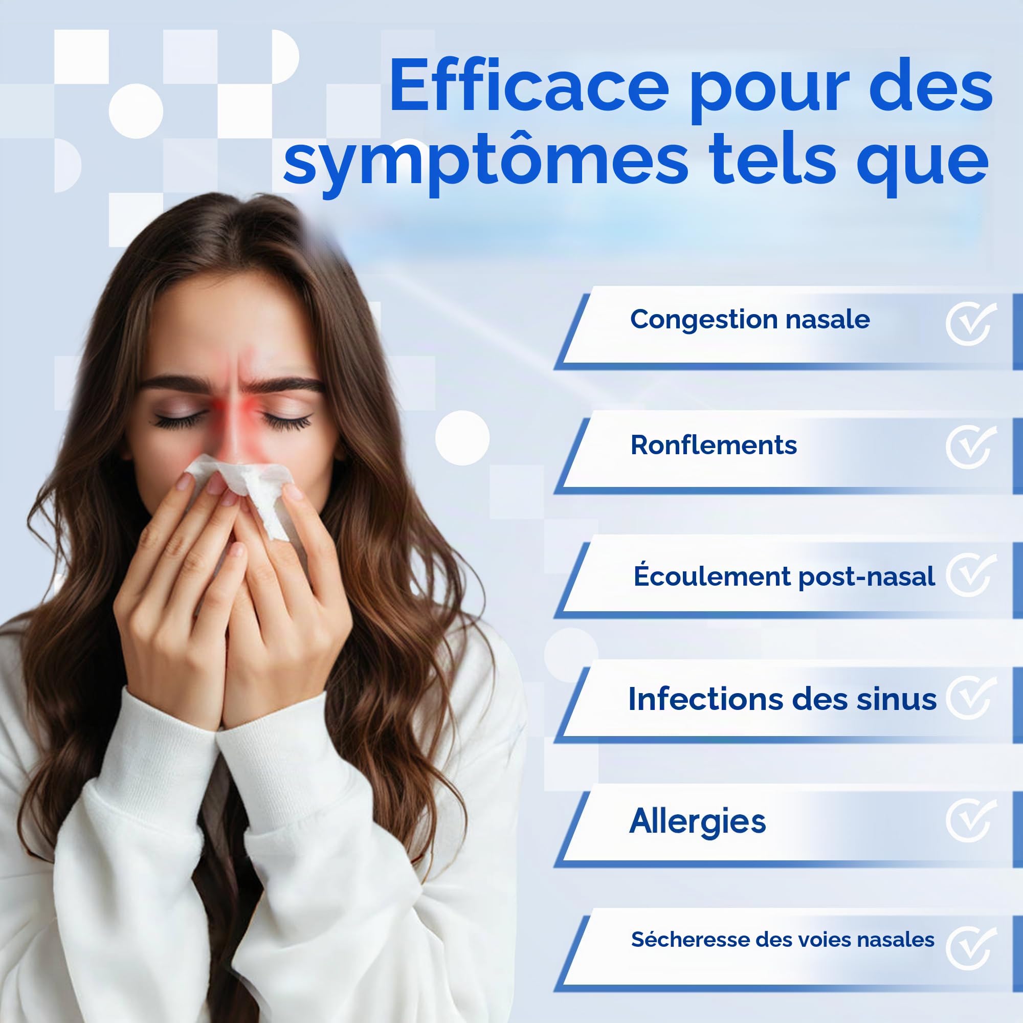Neti Pot de rinçage des sinus, système d'irrigation nasale sans fil, machine de nettoyage de bouteille de rinçage nasal, décongestionnant électrique des sinus (Large A)
