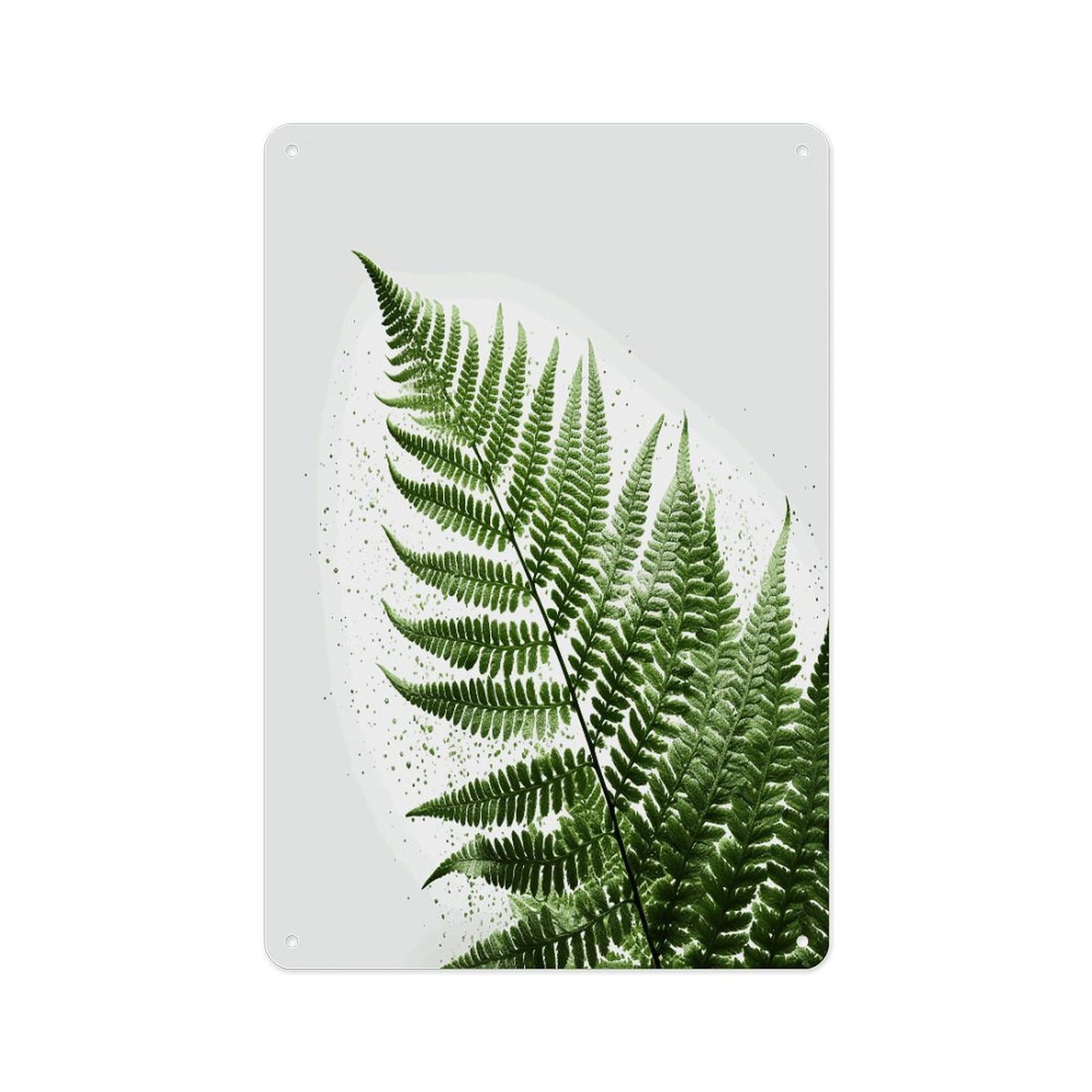 Fekiloot Style Natural Plant Silhouette Fern Leaf Wall Decor Metal Signs Tin Signs Poster