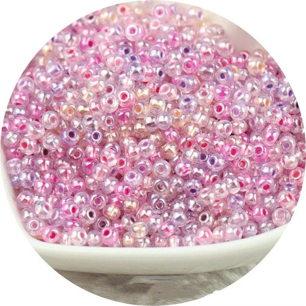 Cuentas de Vidrio teñidas checas de 2/3/4 mm, Cuentas de Cristal Transparente para Pulseras, Collares, joyería DIY, café Dorado, 30-2mm, 36000 Piezas
