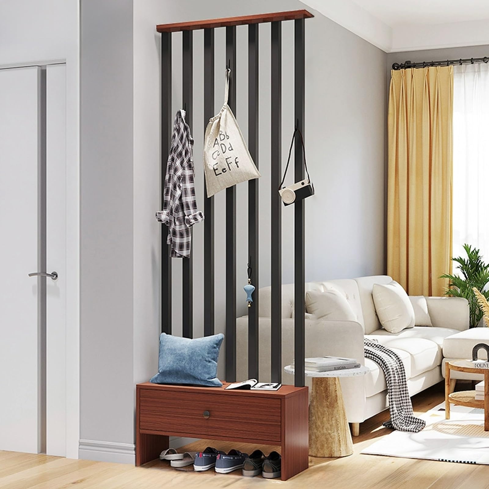リエルパーテーション Amazon.com - YUGXTH Wall Room Divider, Entry Hall Storage Rack