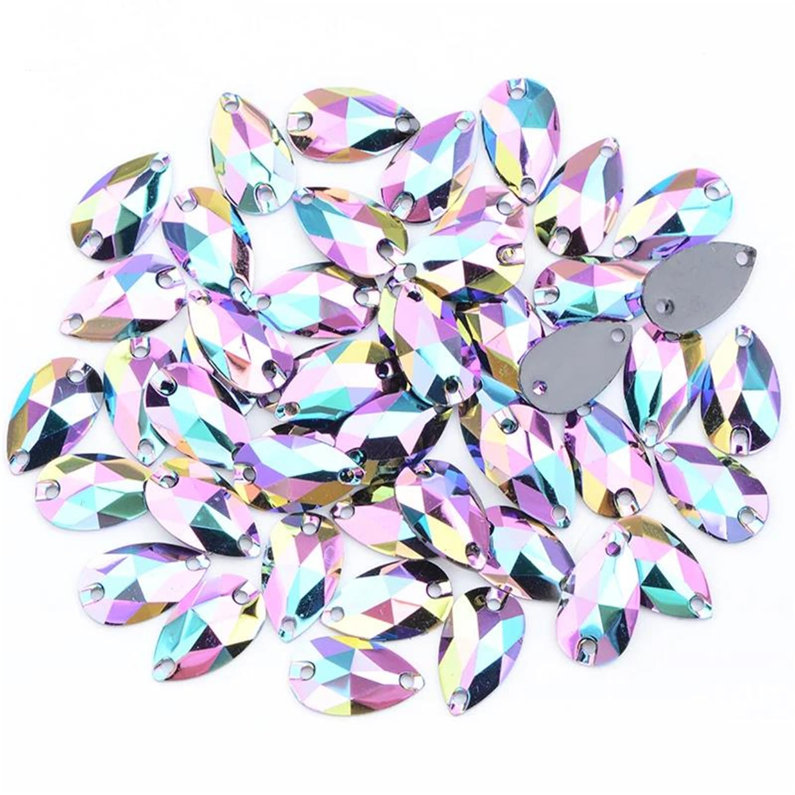 Vogrtcc 10 x 18 mm Ab Drop Flatback żywica przyszywane cyrkonie szycie kryształowe kamienie aplikacja kamienie szlachetne diamenty na ubrania robótki dekoracja