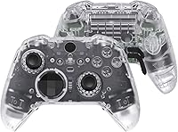 Vista 12 de eXtremeRate Full Set Shell Buttons for Xbox One Elite Series 2 Controller, Clear Atomic Purple Replacement Faceplate Back Plate Bottom Shell Case